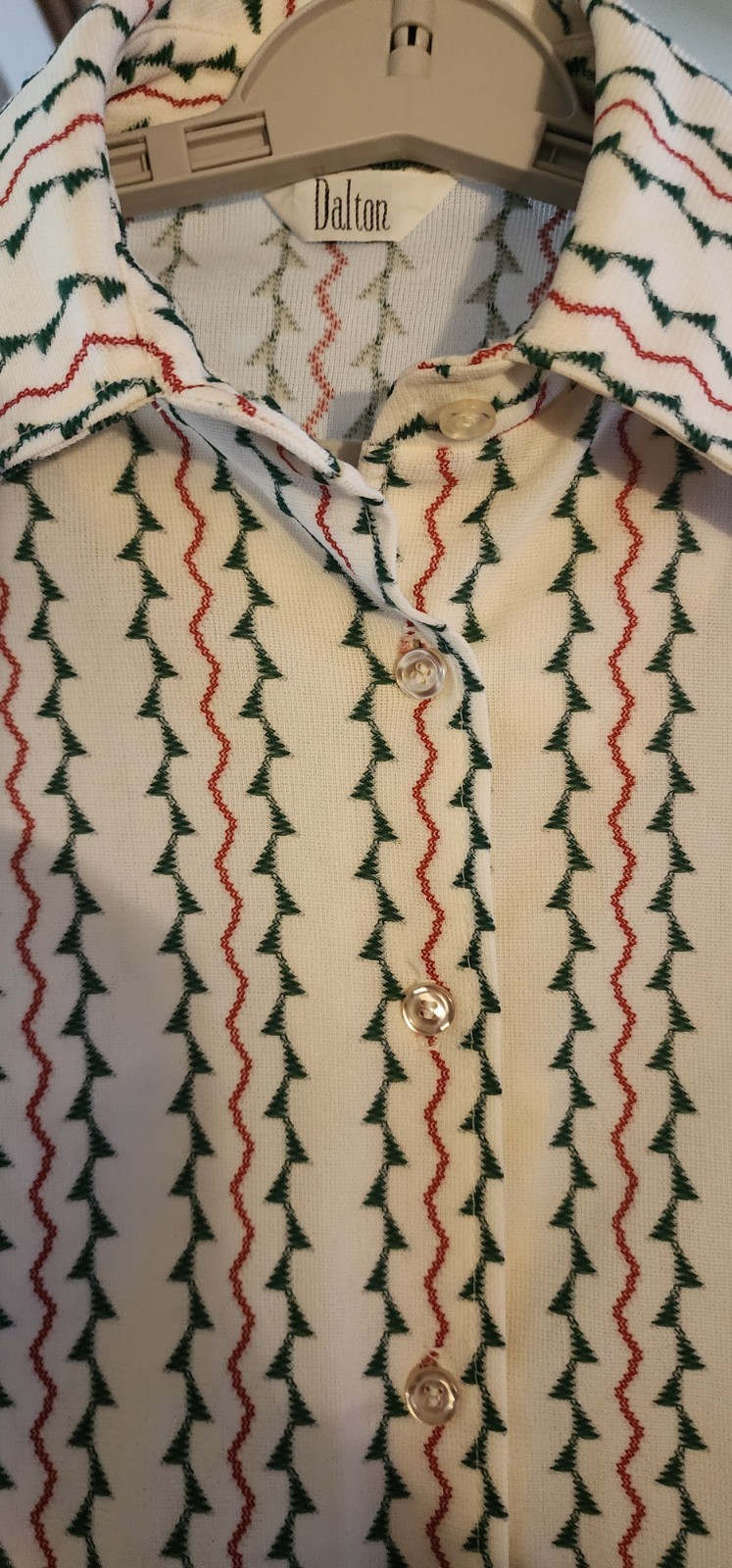 Vintage 1960s Dalton Cream Stylish Collared Blouse Buttons Size 4 Nice A400