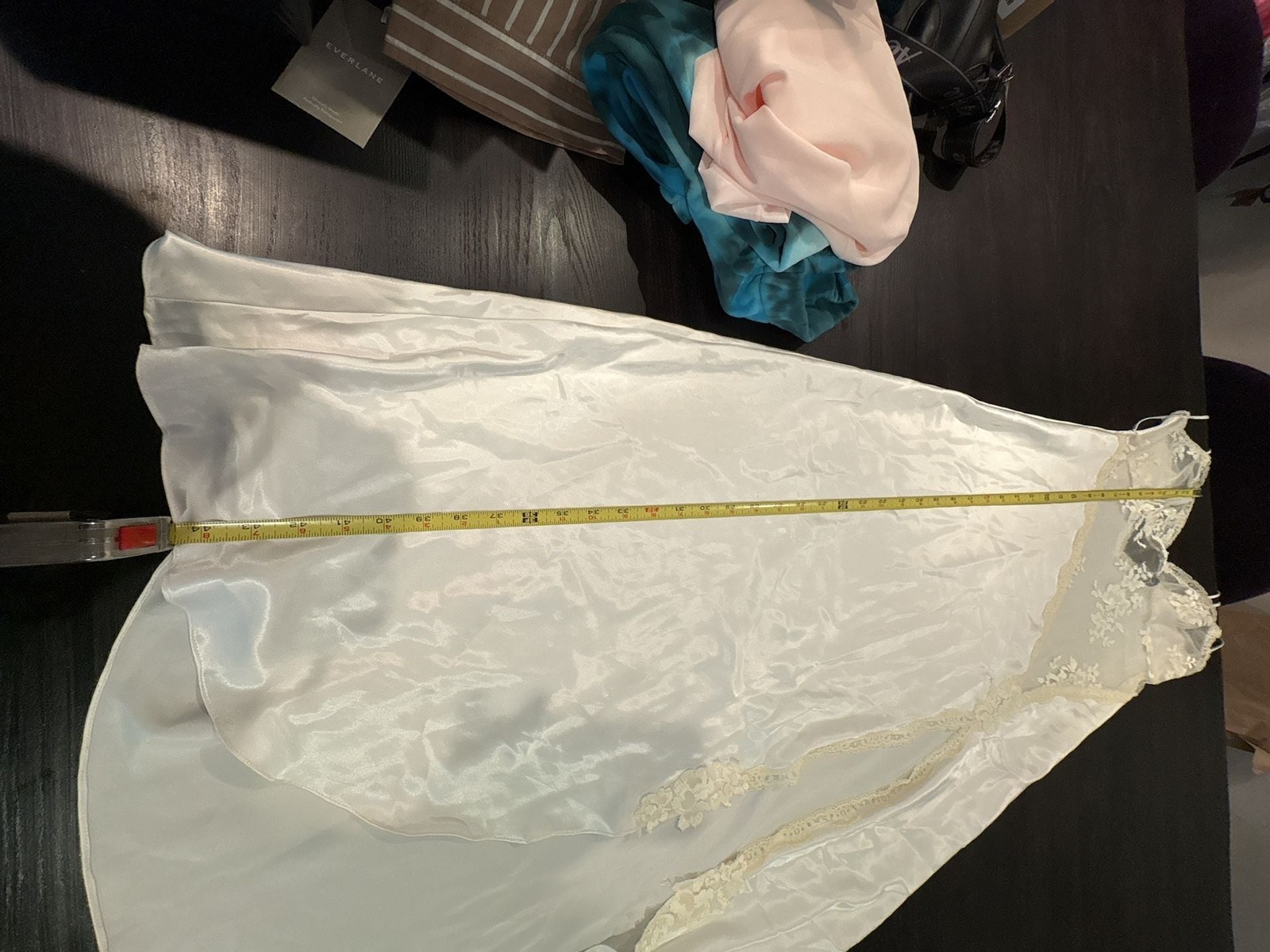 Vintage Jon Quil Samandi Ivory Satin and Lace Chemise bridal Nightgown size S