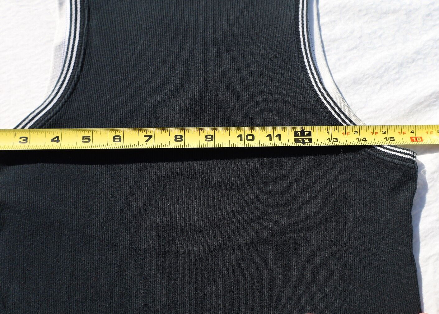 Vintage 90s Armani Exchange T-Shirt black white Tank Top sewn block AX logo L