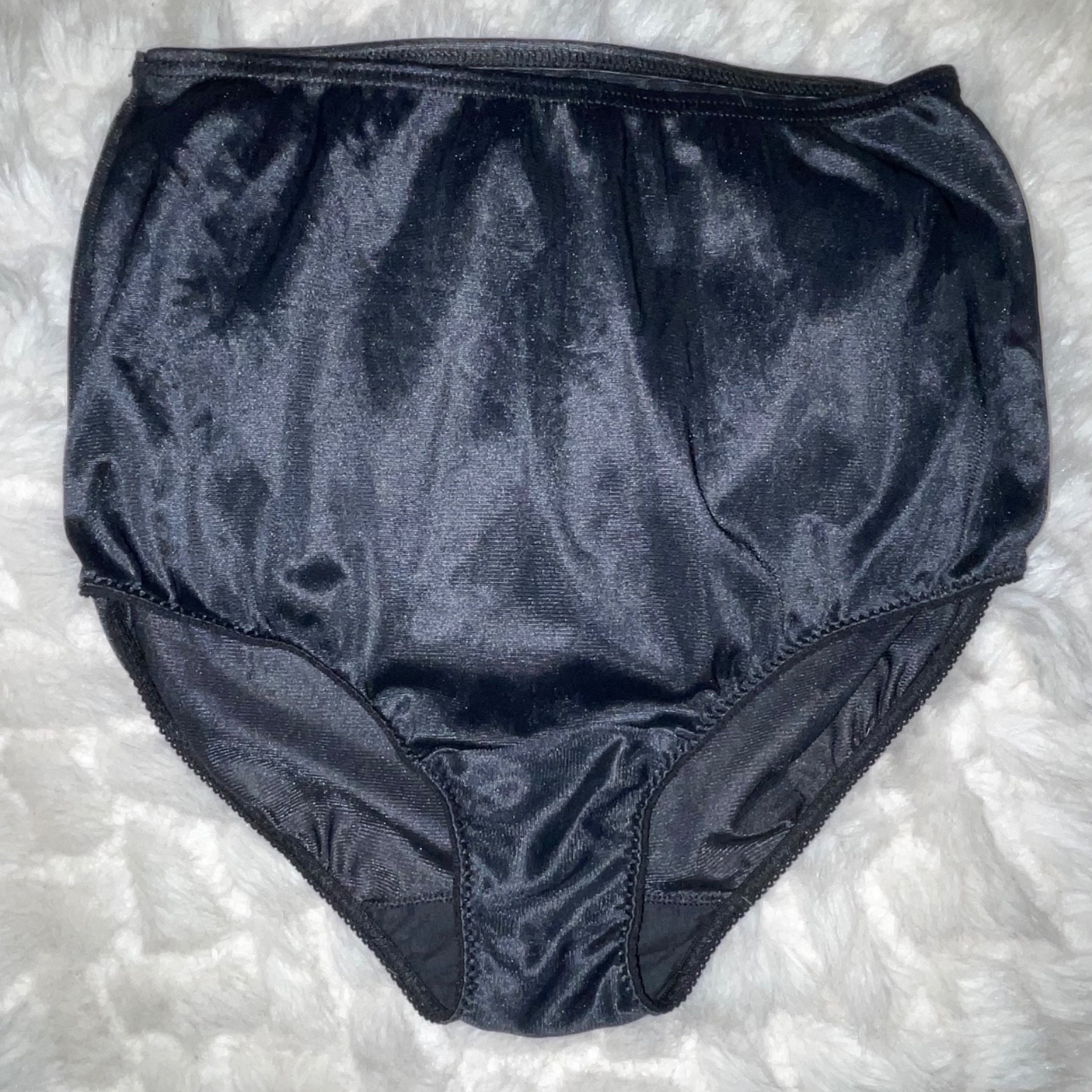 VINTAGE SHEER BLACK GRANNY PANTY Blush Lingerie Corp. Size 7