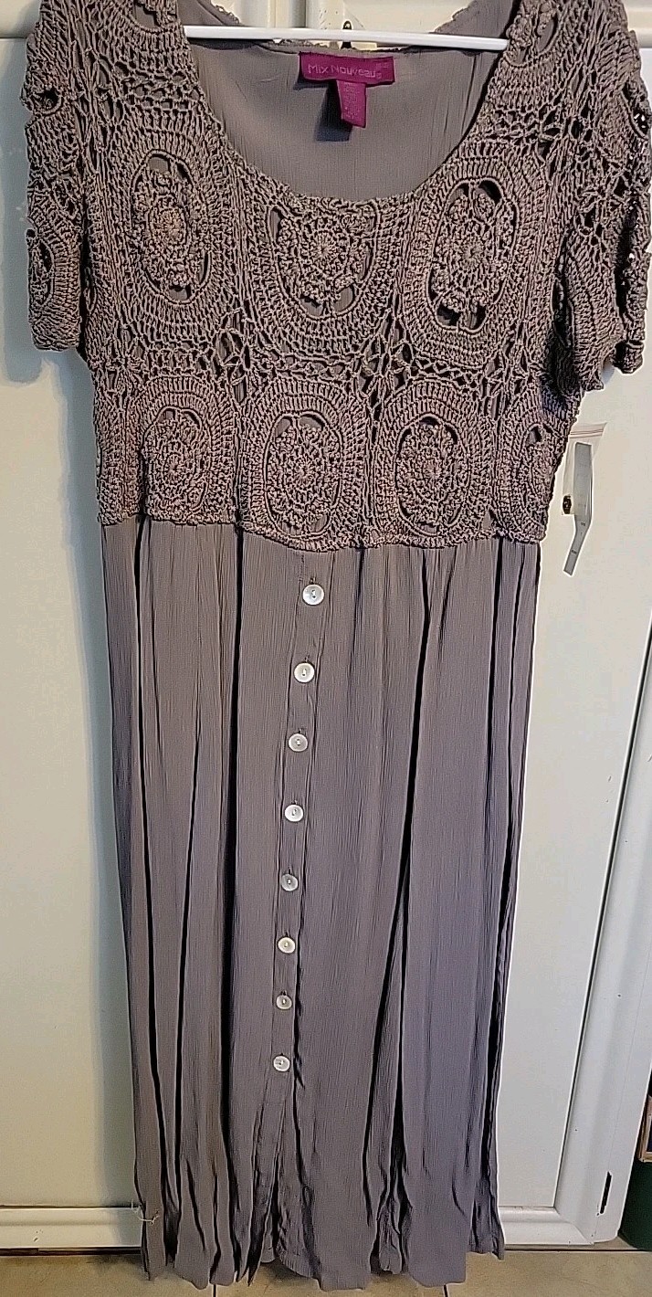 Mix Nouveau Vintage 1990’s Dress Size 12 NWT Lined Crochet Top