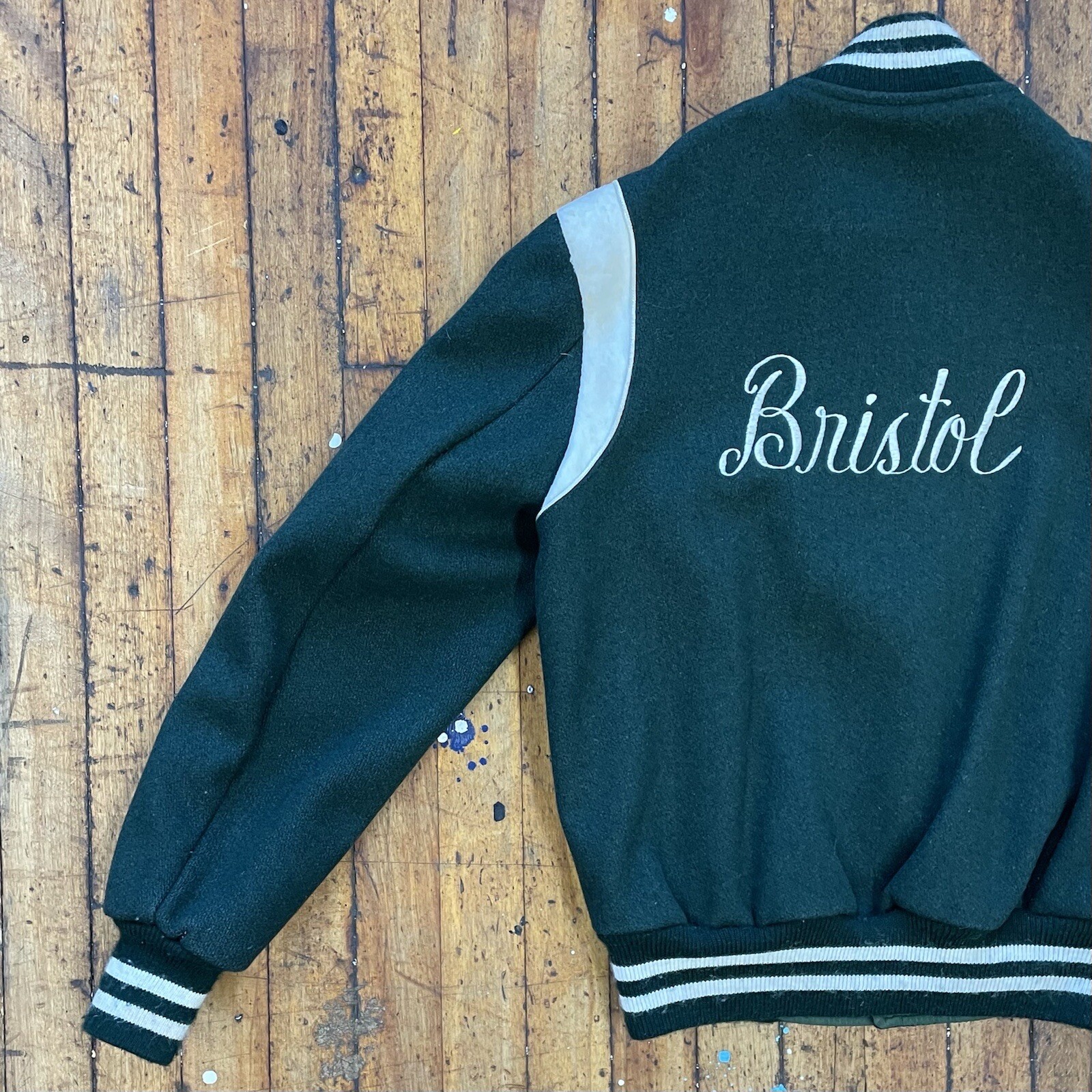 Vintage 70’s Bristol High School Letterman Green Jacket (Rhode Island)