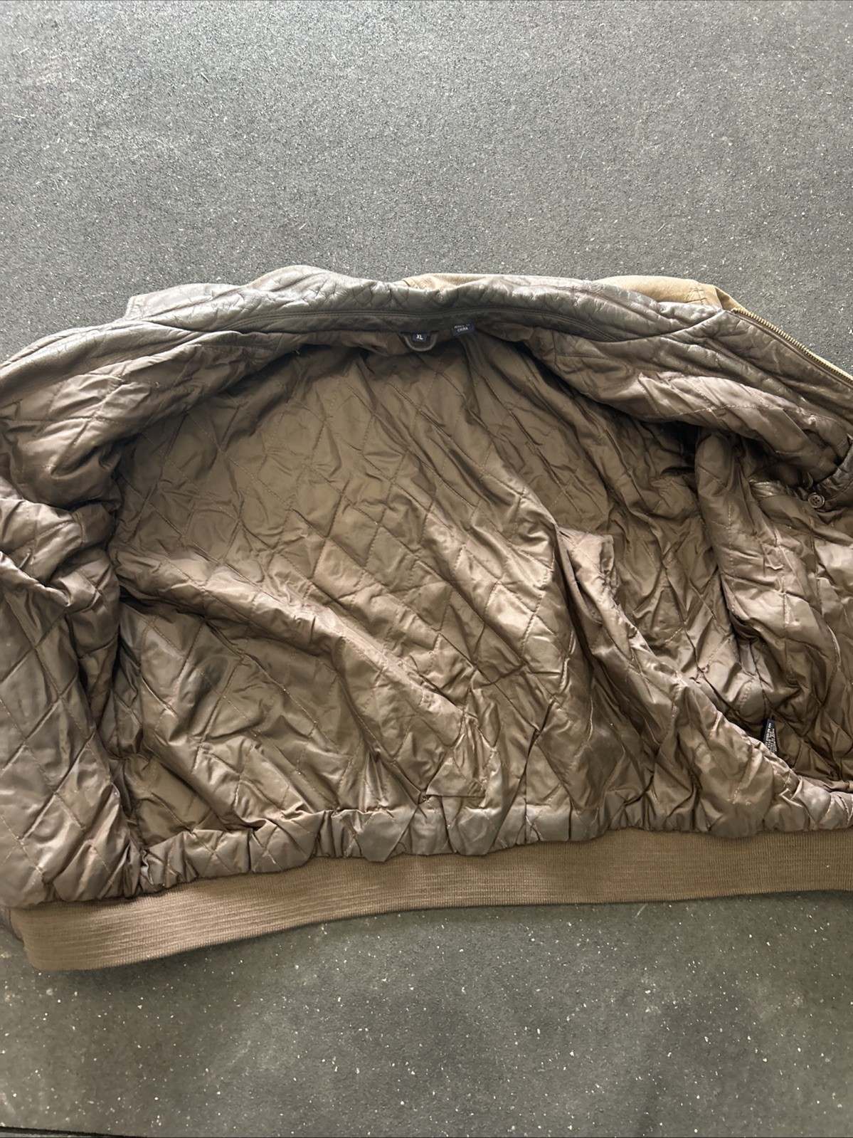 Savile Row Genuine Leather Bomber Jacket Brown Vintage Women’s Size XL.