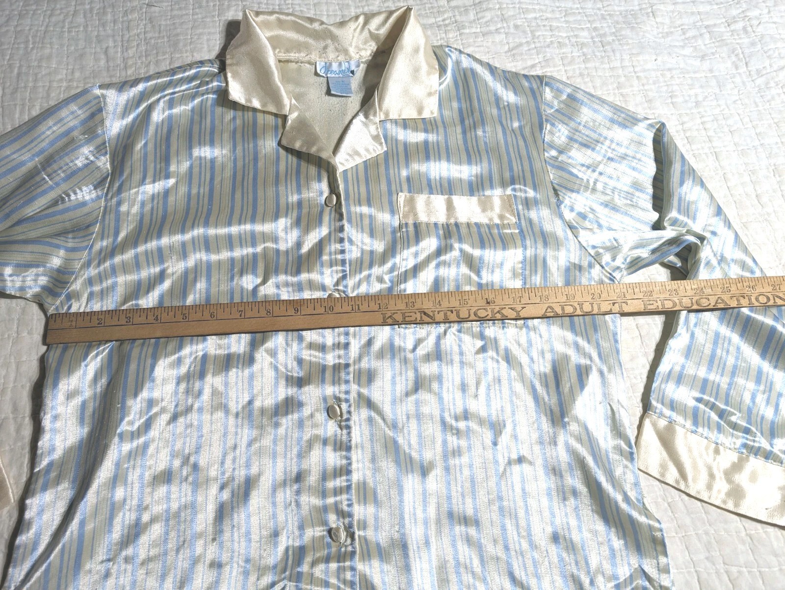 Vintage Women’s Satin Pajama Shirt Size Medium Brand: Ocean Blu ? FAIR Condition