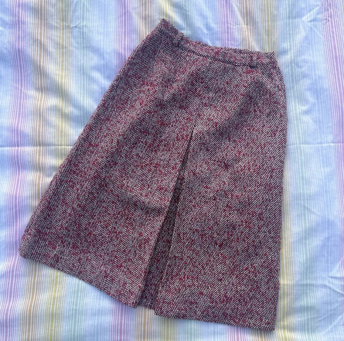 Vintage 1970s Red Wool Century Of Boston Skirt – S