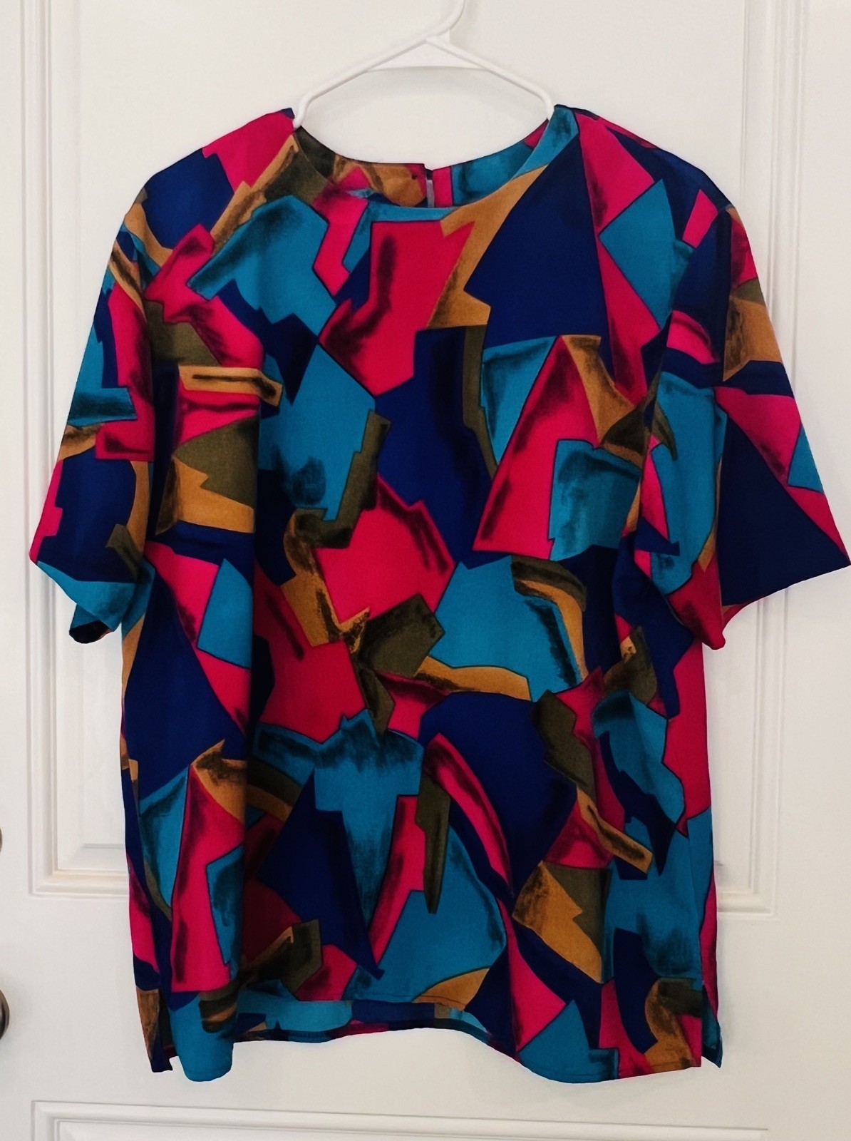Vintage Katie Brooke Women’s Made In USA geometric Multi Colored Top Size 16