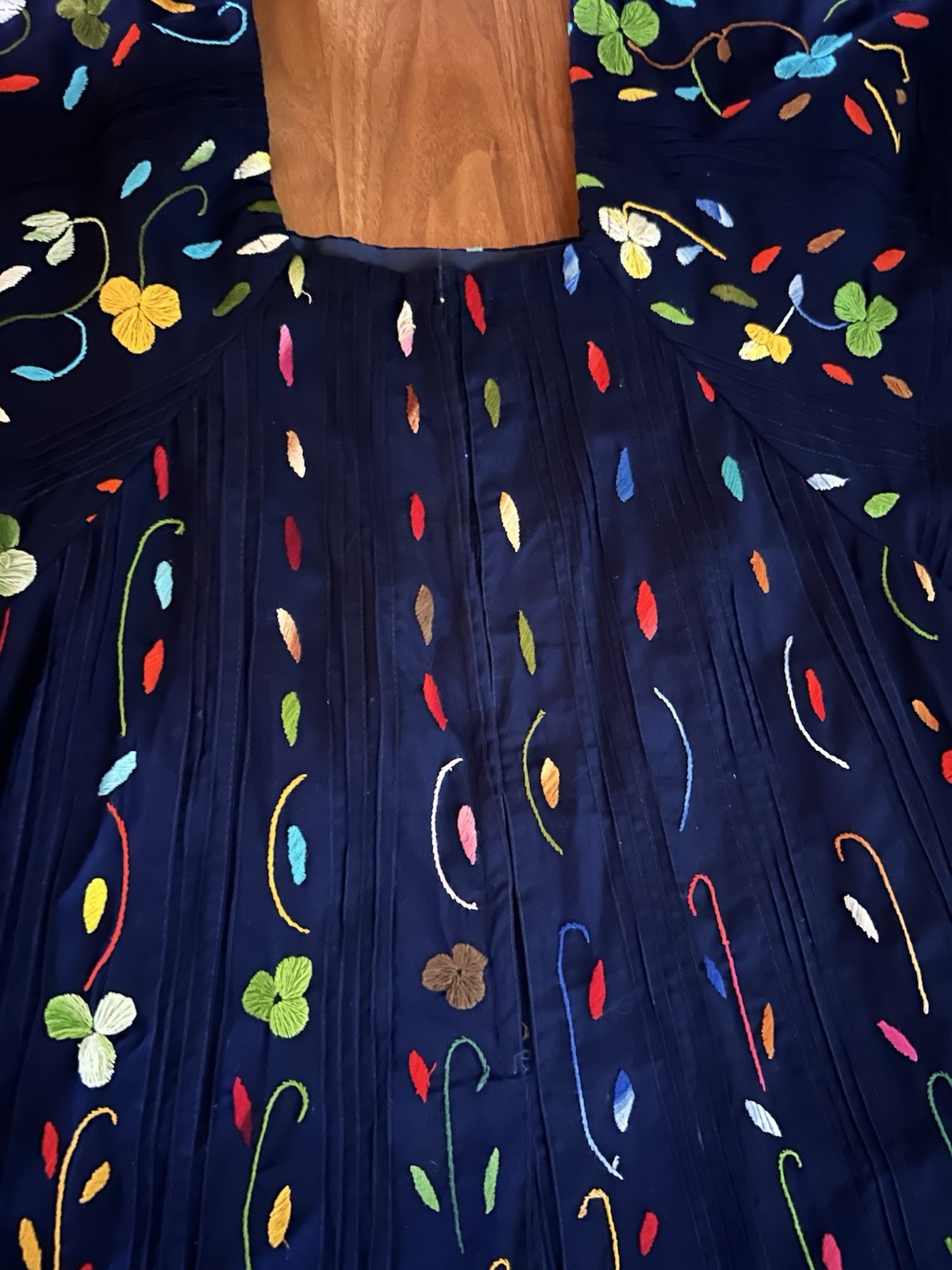Vintage Irene Pulos Style Dress Mexico Spanish Size 14 Beautiful Embroidery