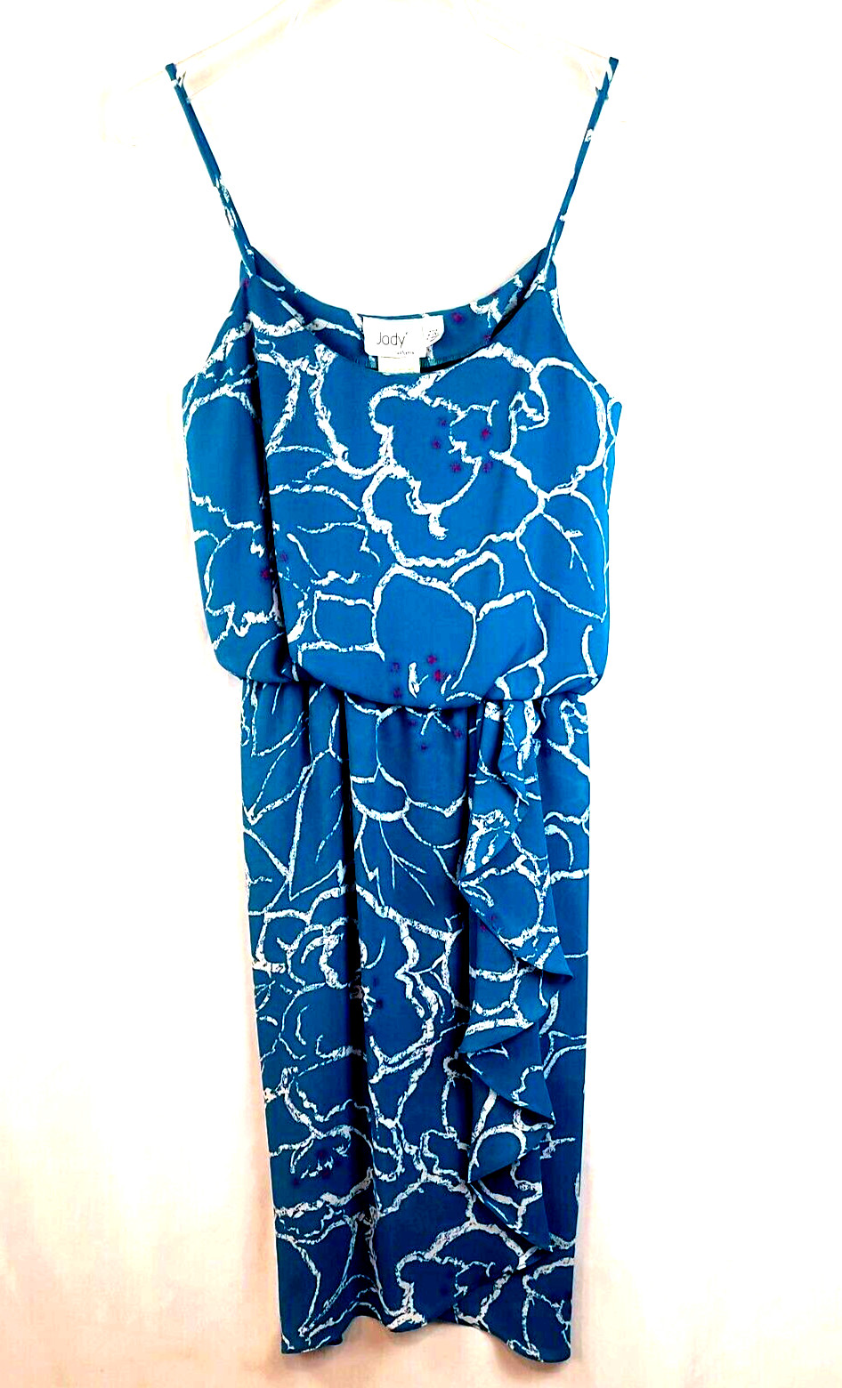 Jody California Vintage Teal Sleeveless Party Dress Ruffles Size 11/12 Nice!