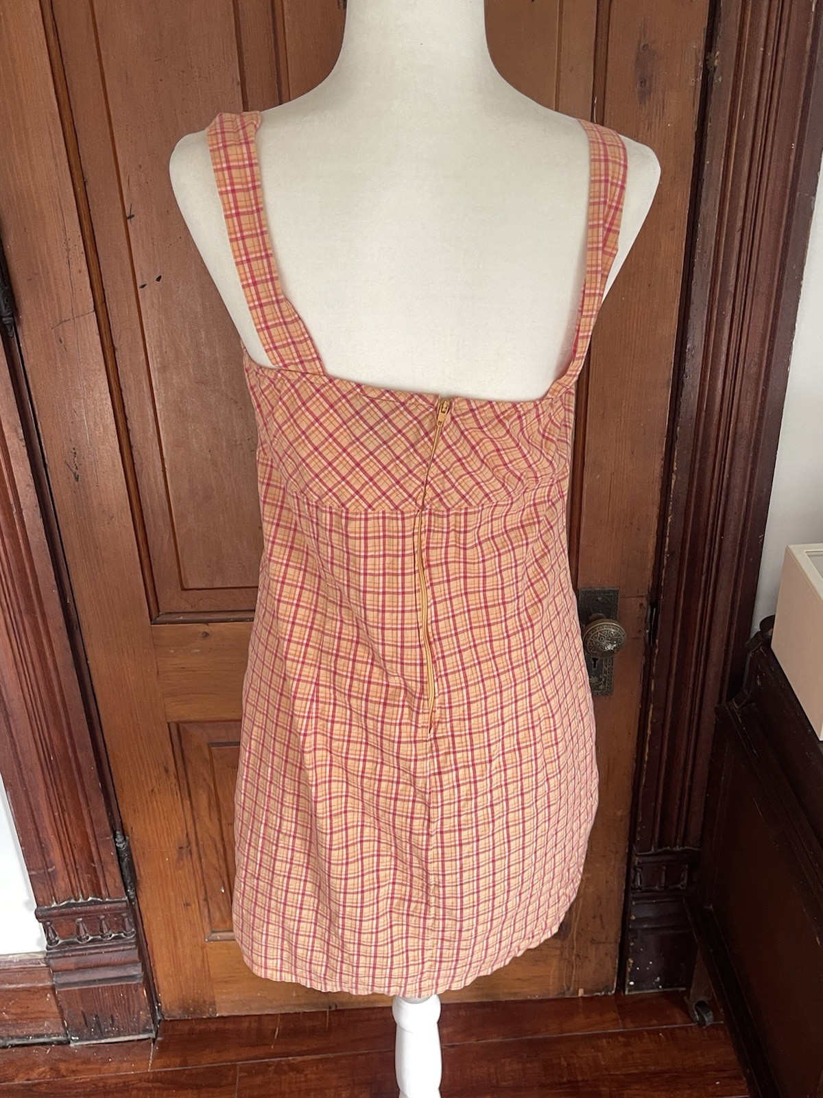 Vintage Y2k Plaid Tank Summer Dress – Pink & Orange Cream Size 11