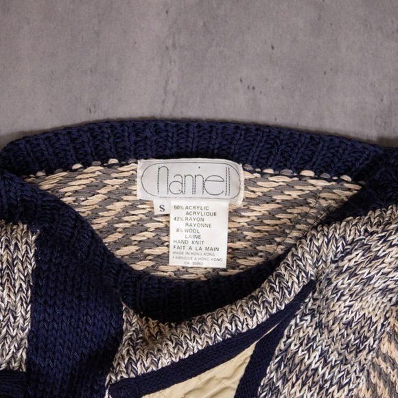 Vintage 1990’s Nannel Tri Blend Coogi Style 3D Pattern Knitted Crewneck Sweater