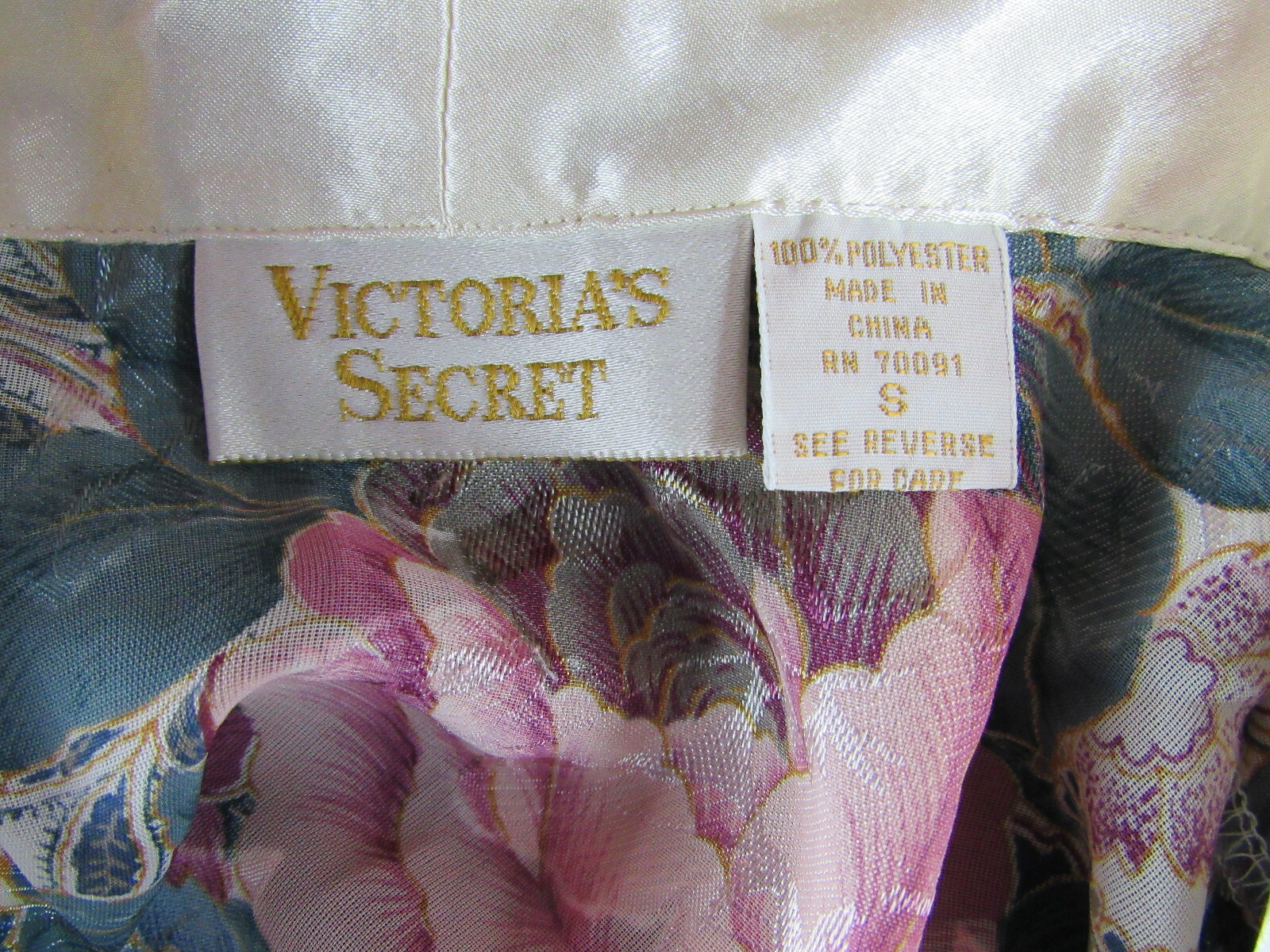 Victorias Secret Lingerie Sz S Gold Label Floral See Through Thru Blouse Vintage