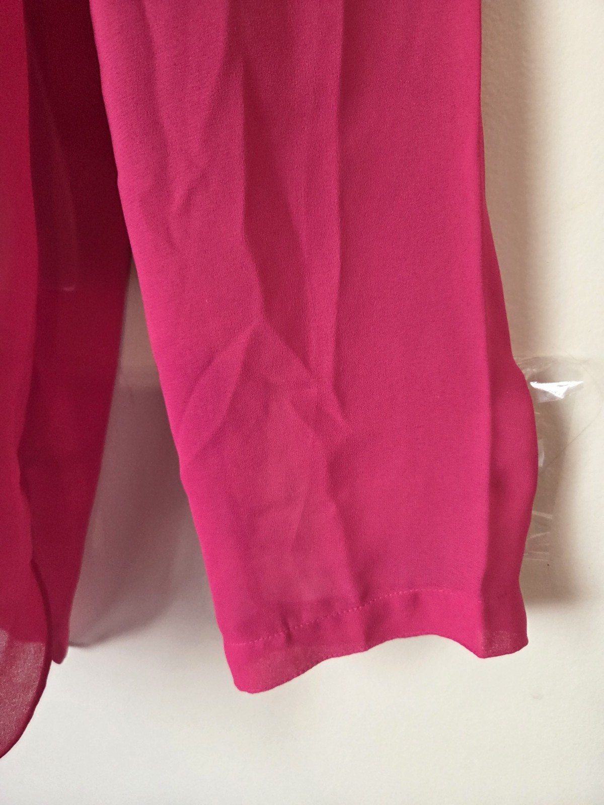 Vintage 80s Steven Barry Hot Pink Lightweight Sheer Button Front Top Shirt 9/10