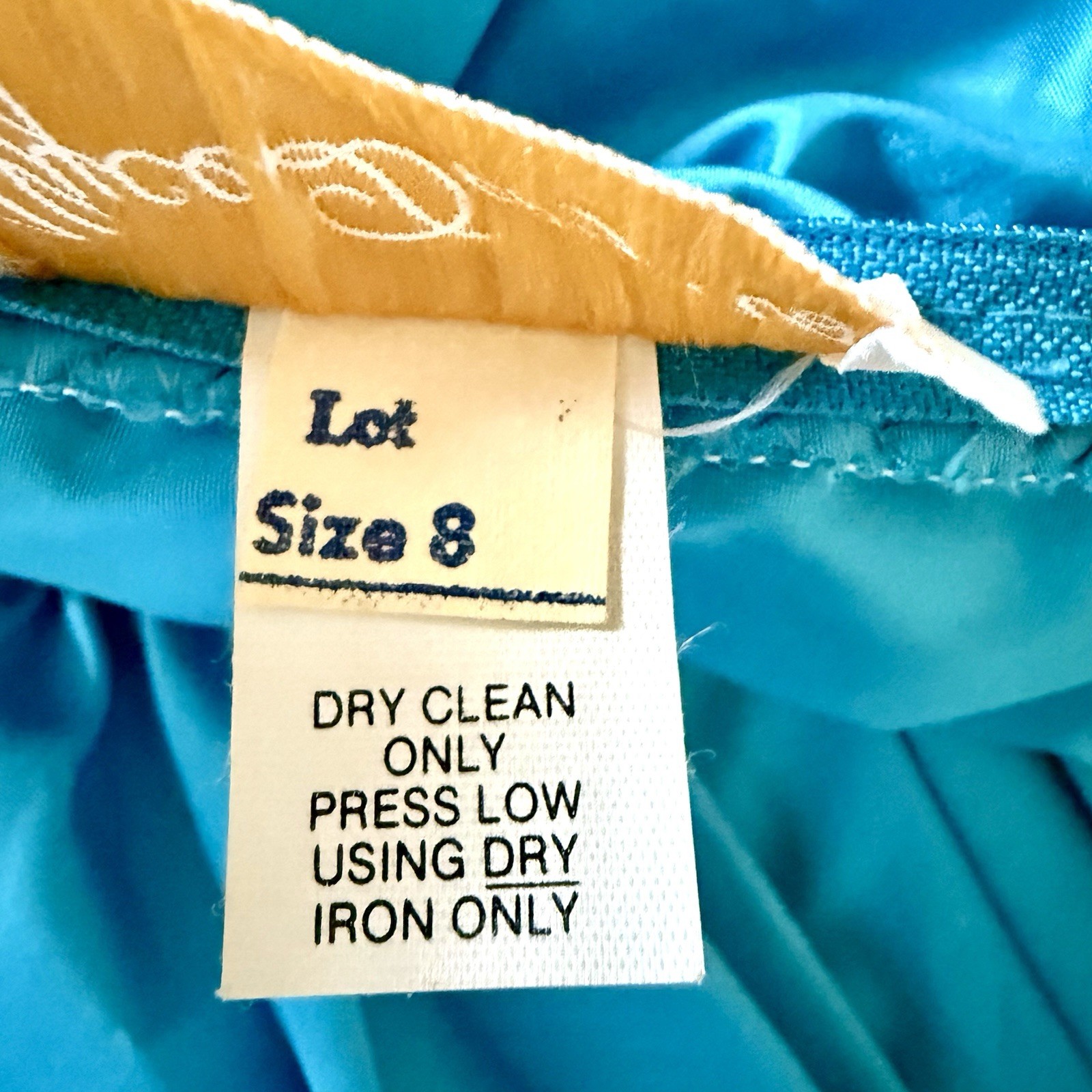 Vintage Alyce Designs 1980s Blue Taffeta Sequin Peplum Prom Dress