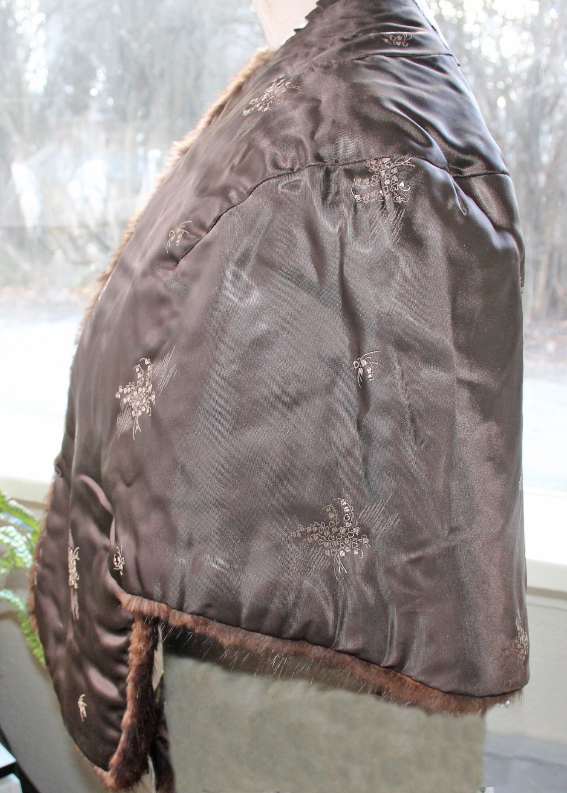 Vintage Sable Fur Shawl Stole Collar Jacket w Pockets Furrier Spokane WA Lined