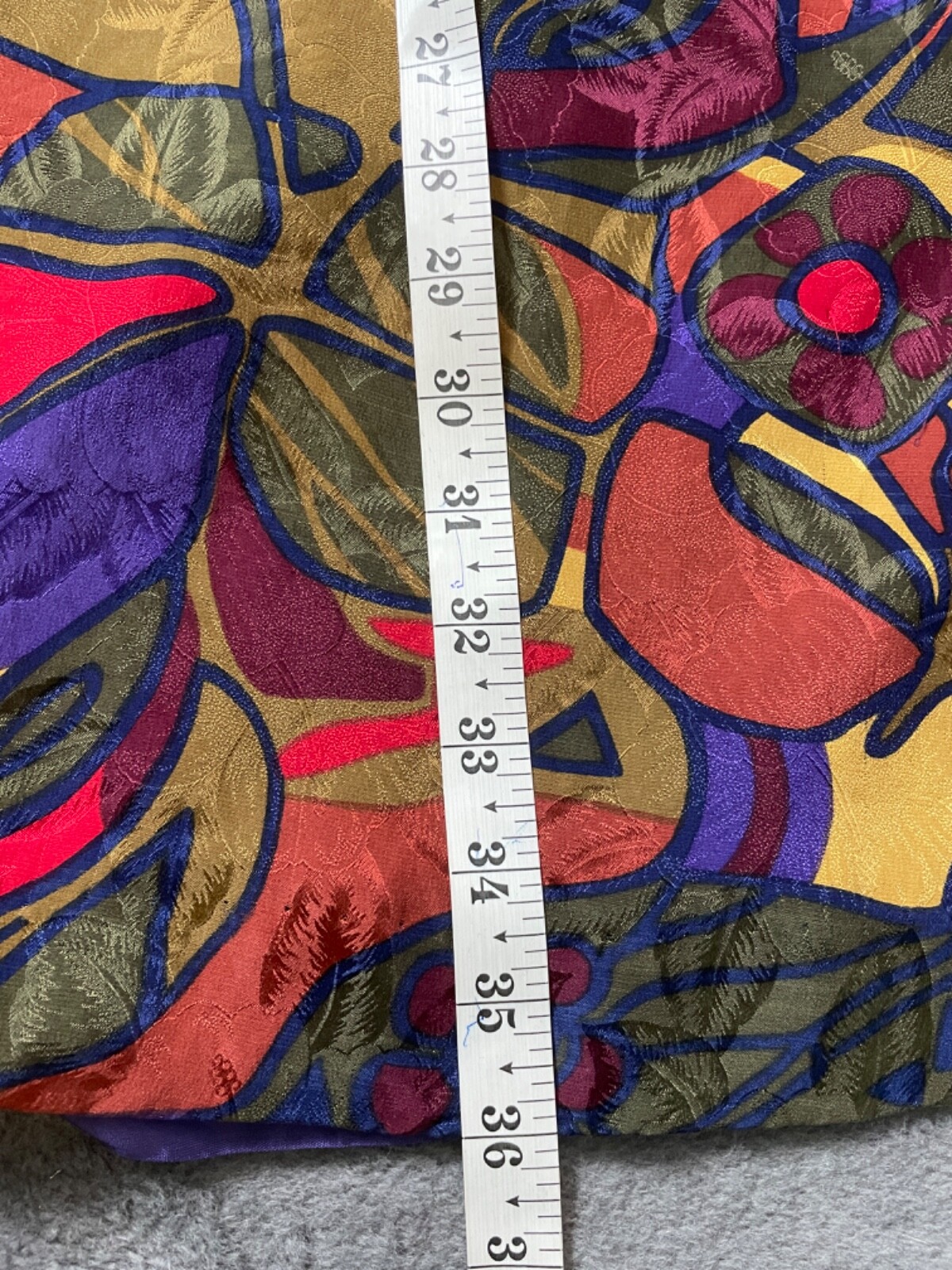 Vintage Carol Mignon Silks Dress 10 Multicolor Abstract Buttons Shift Tie VTG