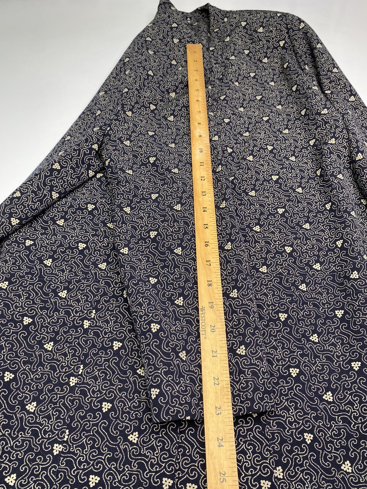 VTG Basile Made In Italy Womens Light Weight Navy Floral Long Coal Size M/L