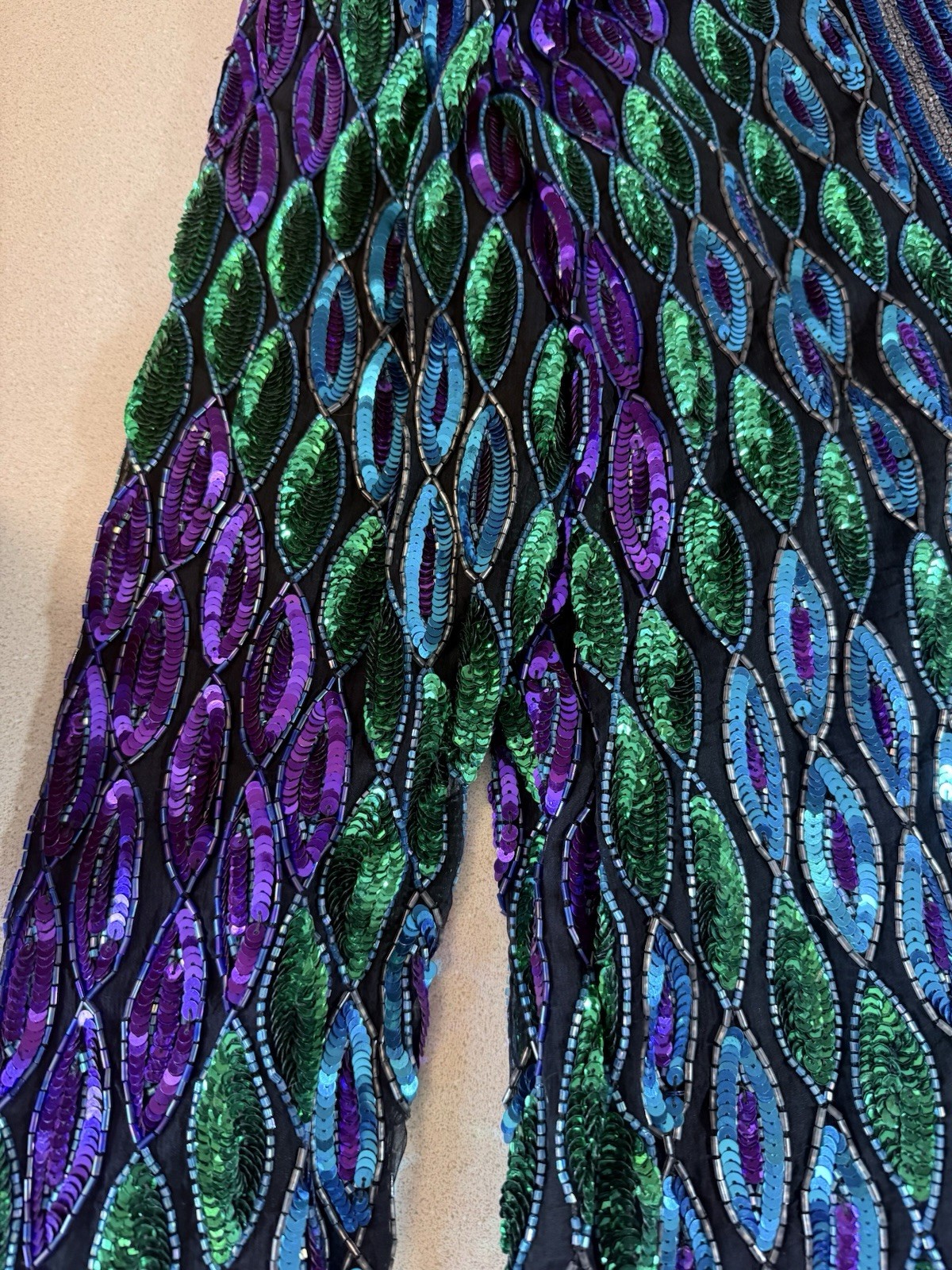 vtg 1980s Laurence Kazar New York sequin and beaded evening cardigan jacket Lg