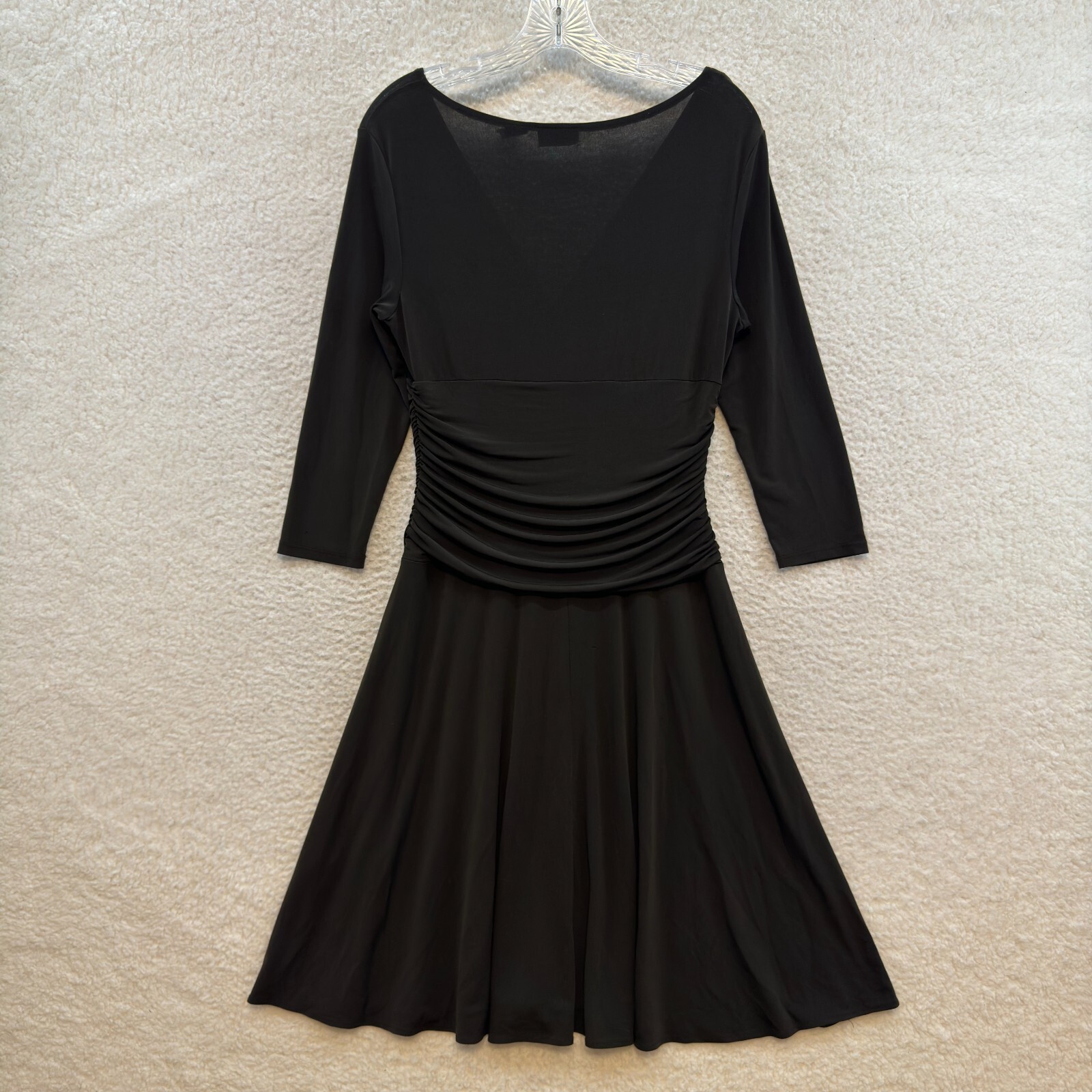 Y2K Vintage New York & Company Midi Dress Medium Large Brown Slinky Stretch