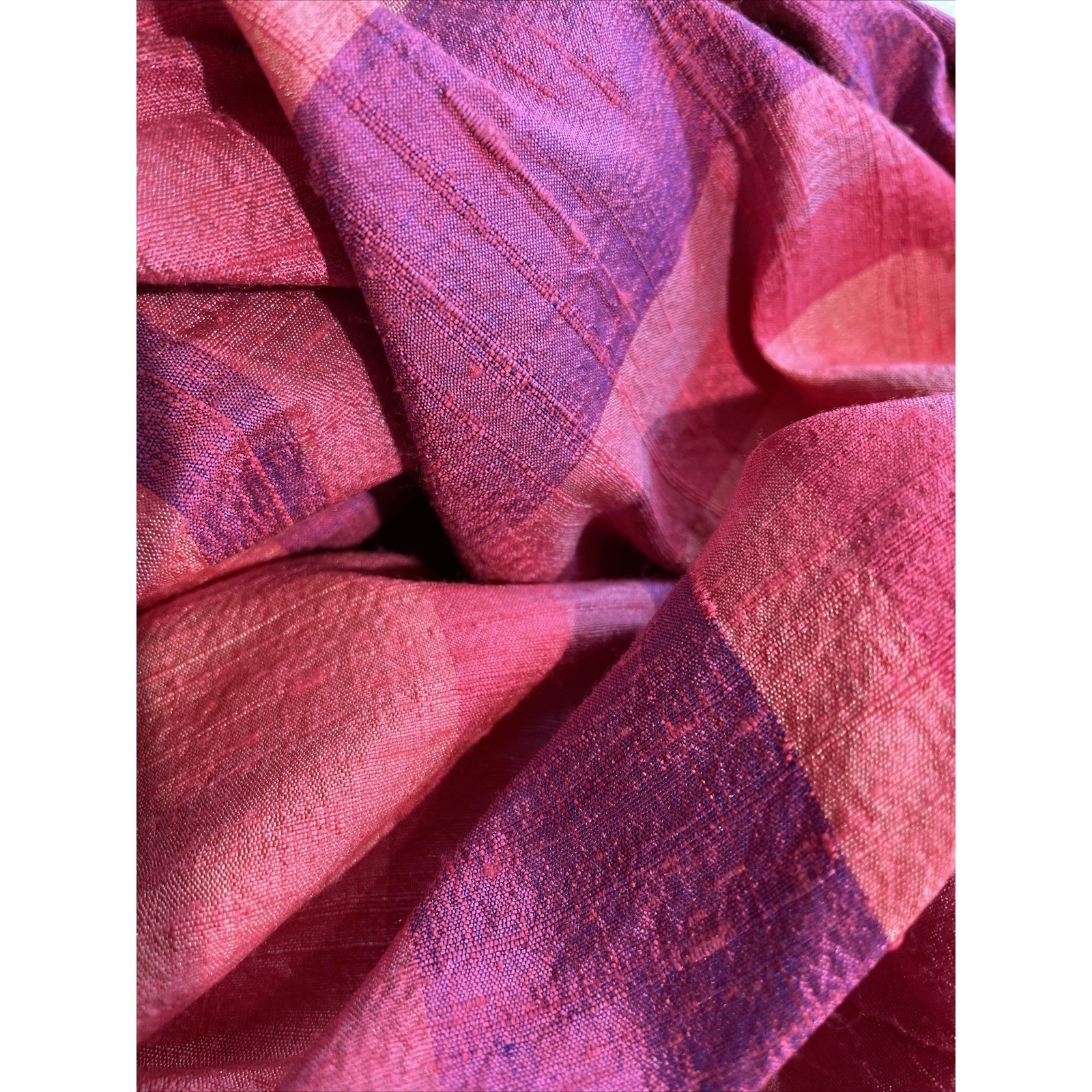VTG 70s Victor Costa Silk Maxi Skirt Pink Multi Color No Belt Stripes Waist 28