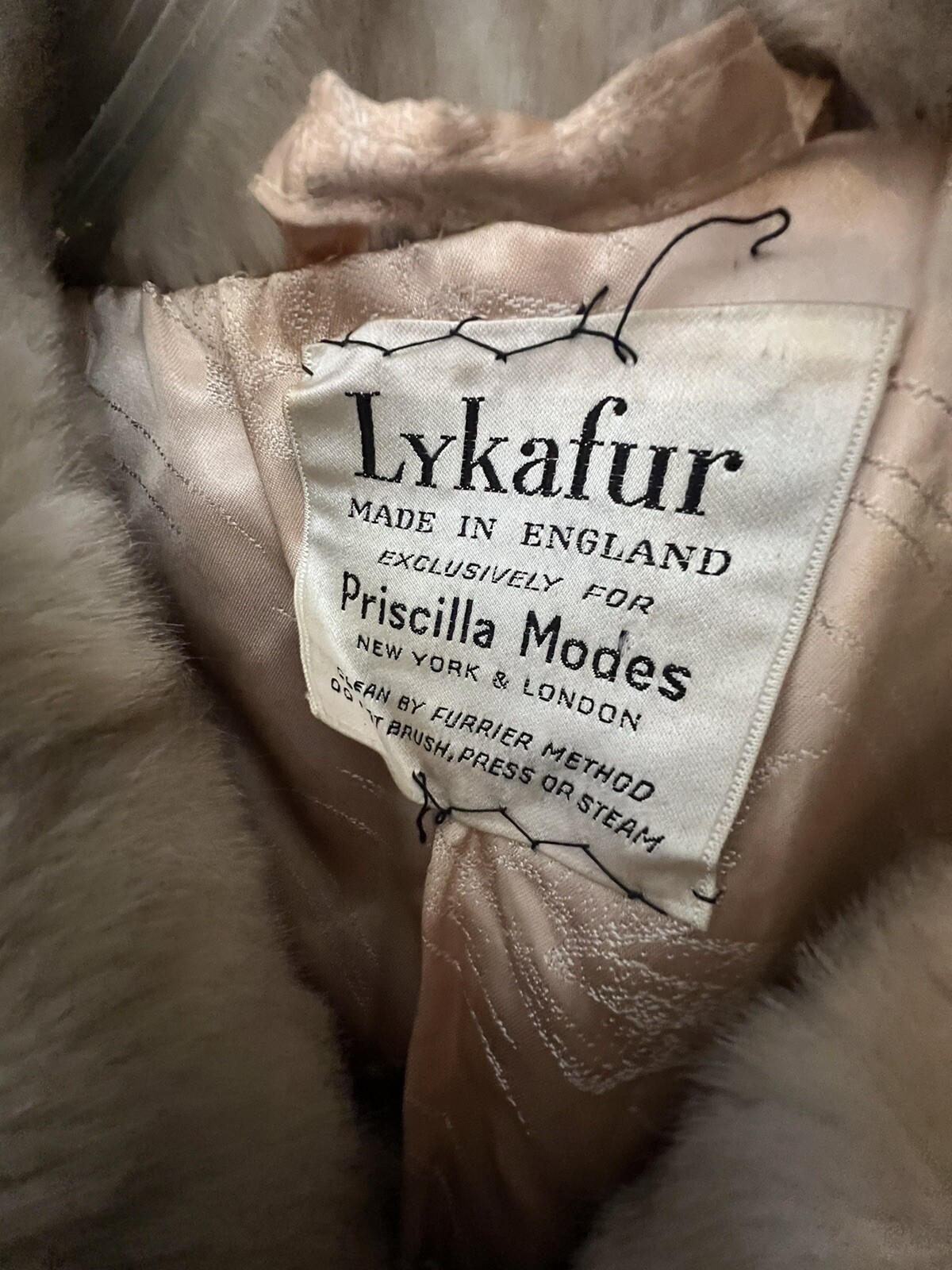 Vintage Priscilla Modes Lykafur Faux Fur Coat Made In England Womens Maybe S/M