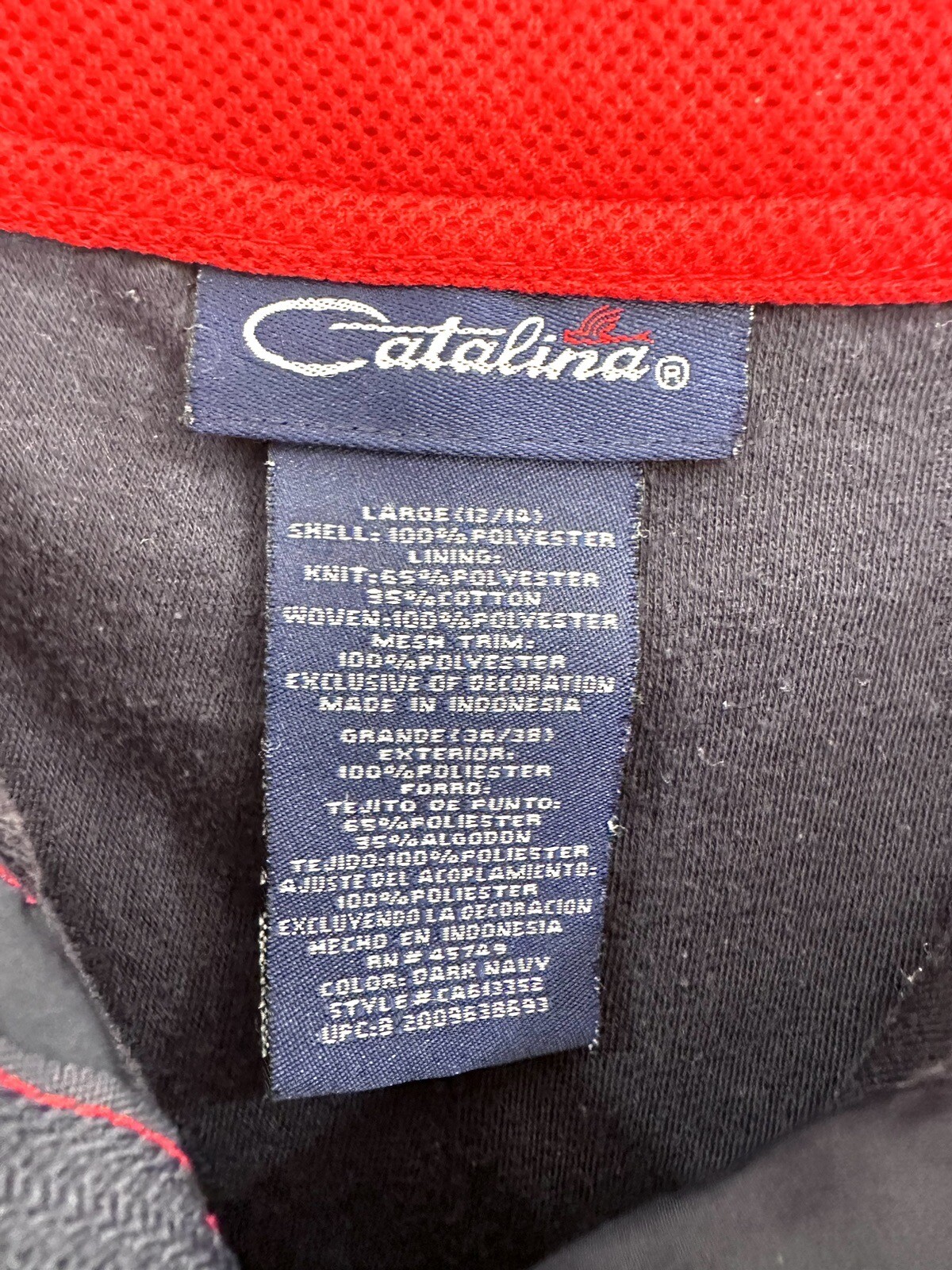 Vtg 90s Catalina Women’s L 12-14 Nylon Track Pants Wind Breaker Suit Blue Y2K
