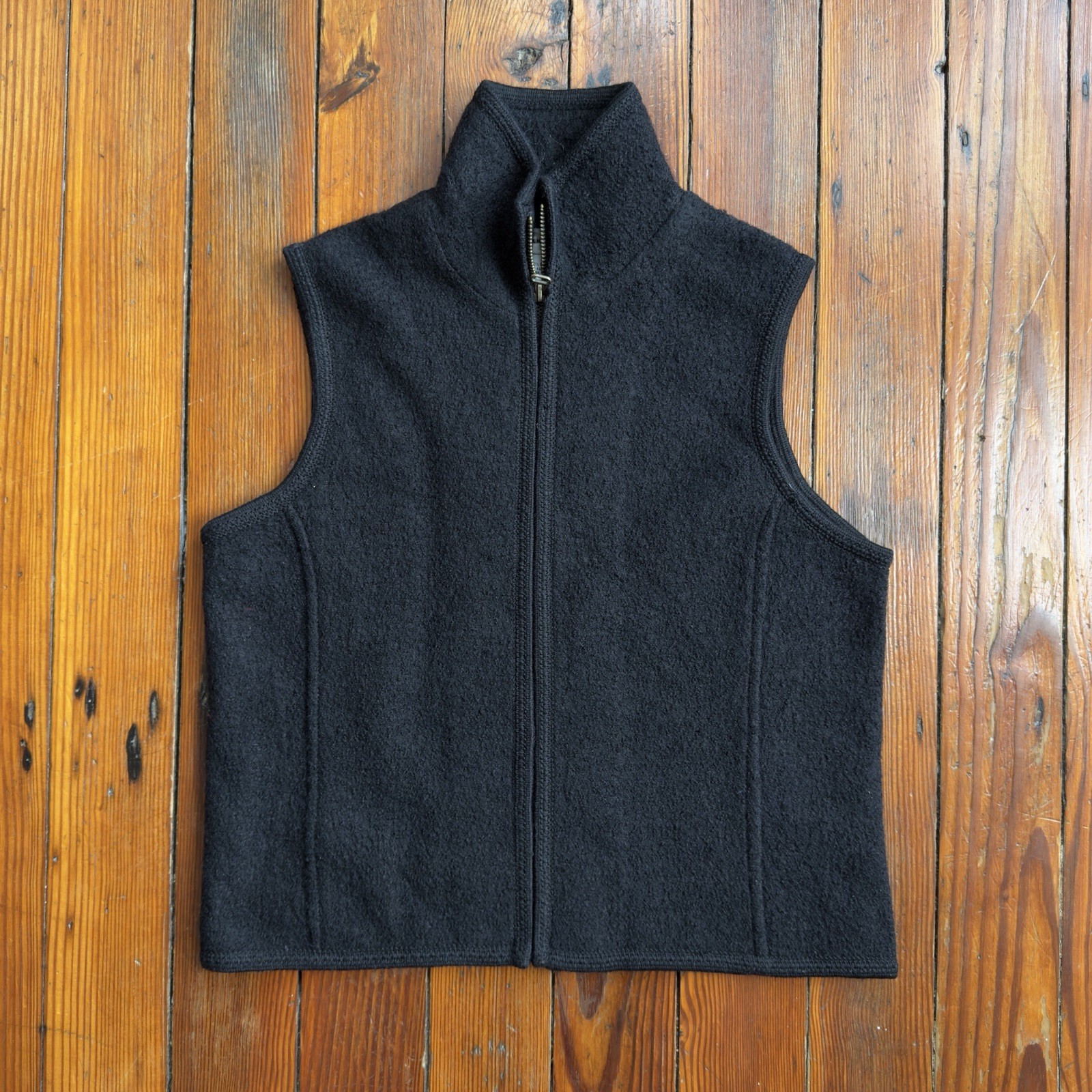 Vintage 2000s PHD Paul Harris Design boiled wool black zip vest Small