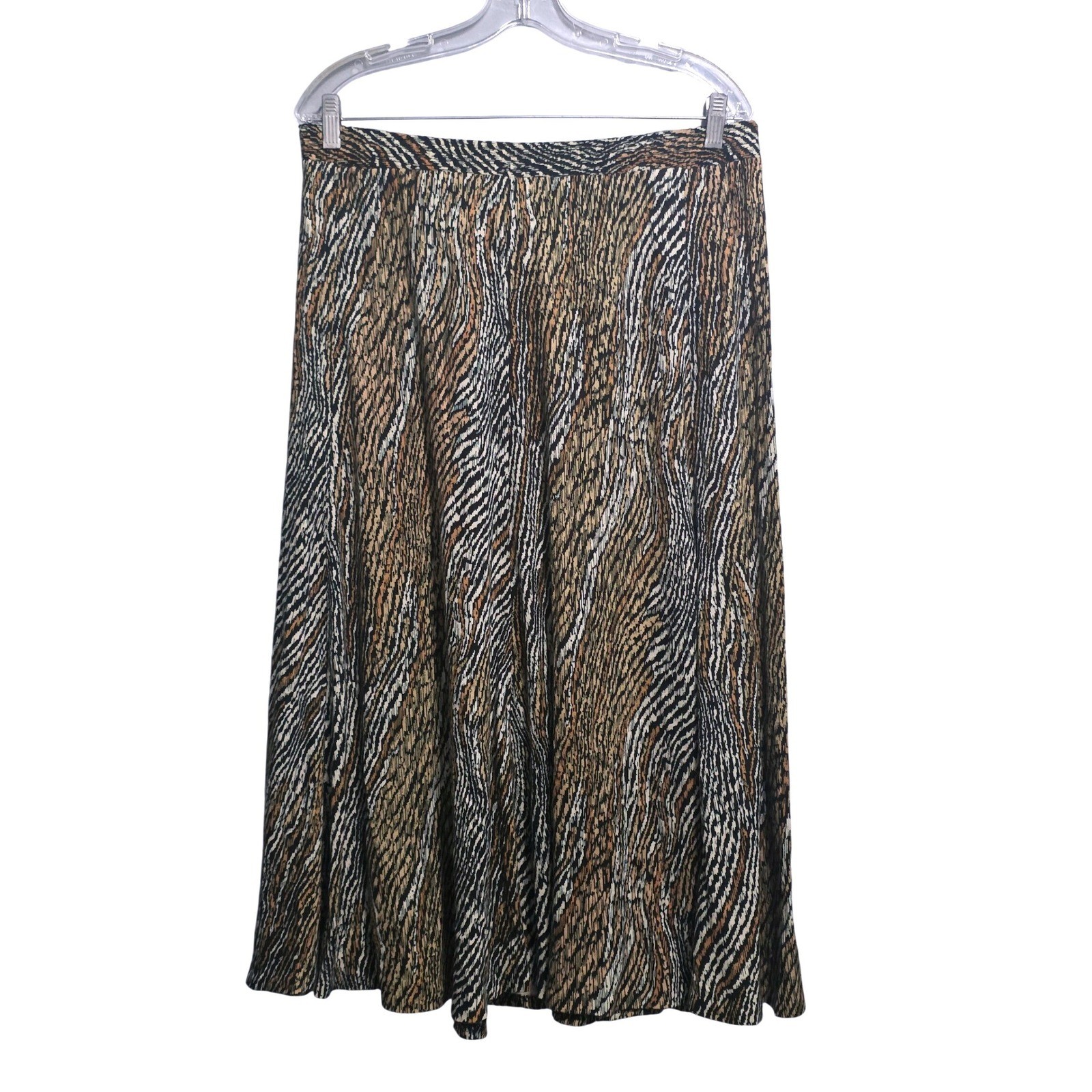 Campus Casuals of California Vintage Animal Print Midi Skirt Brown Black 10