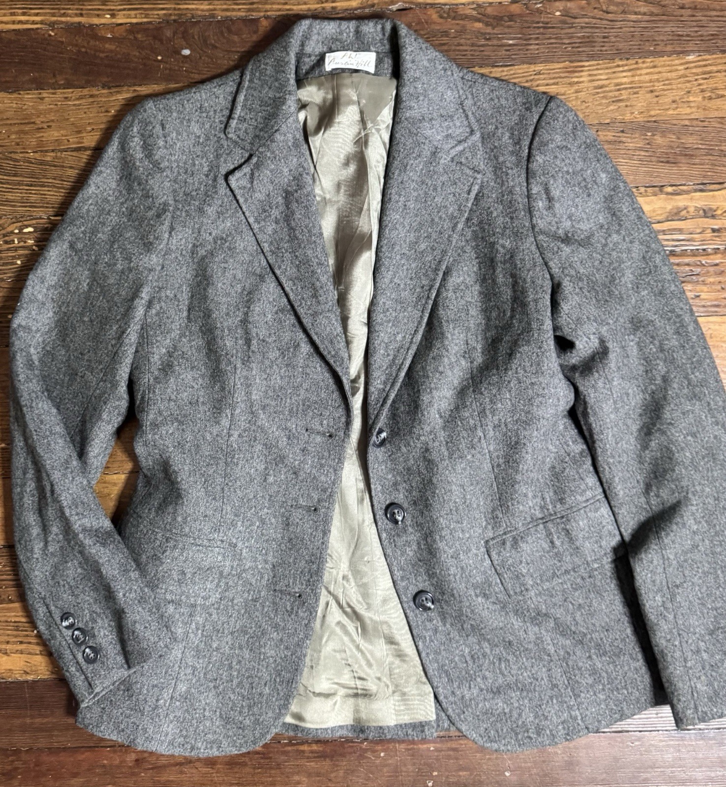 Vintage Austin Hill Woman’s Grey Wool Blazer Sport Coat American Union Made