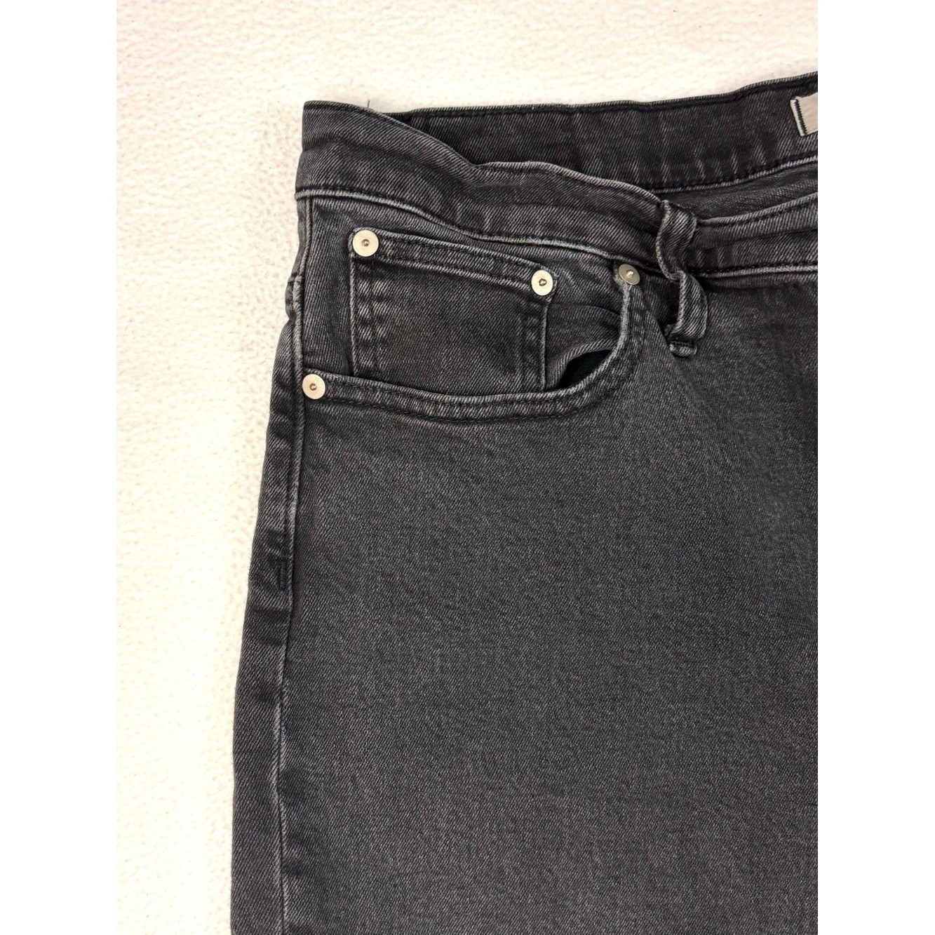 Madewell The Perfect Vintage Jean Fade Black Charcoal Gray Distress Raw Hem (32)