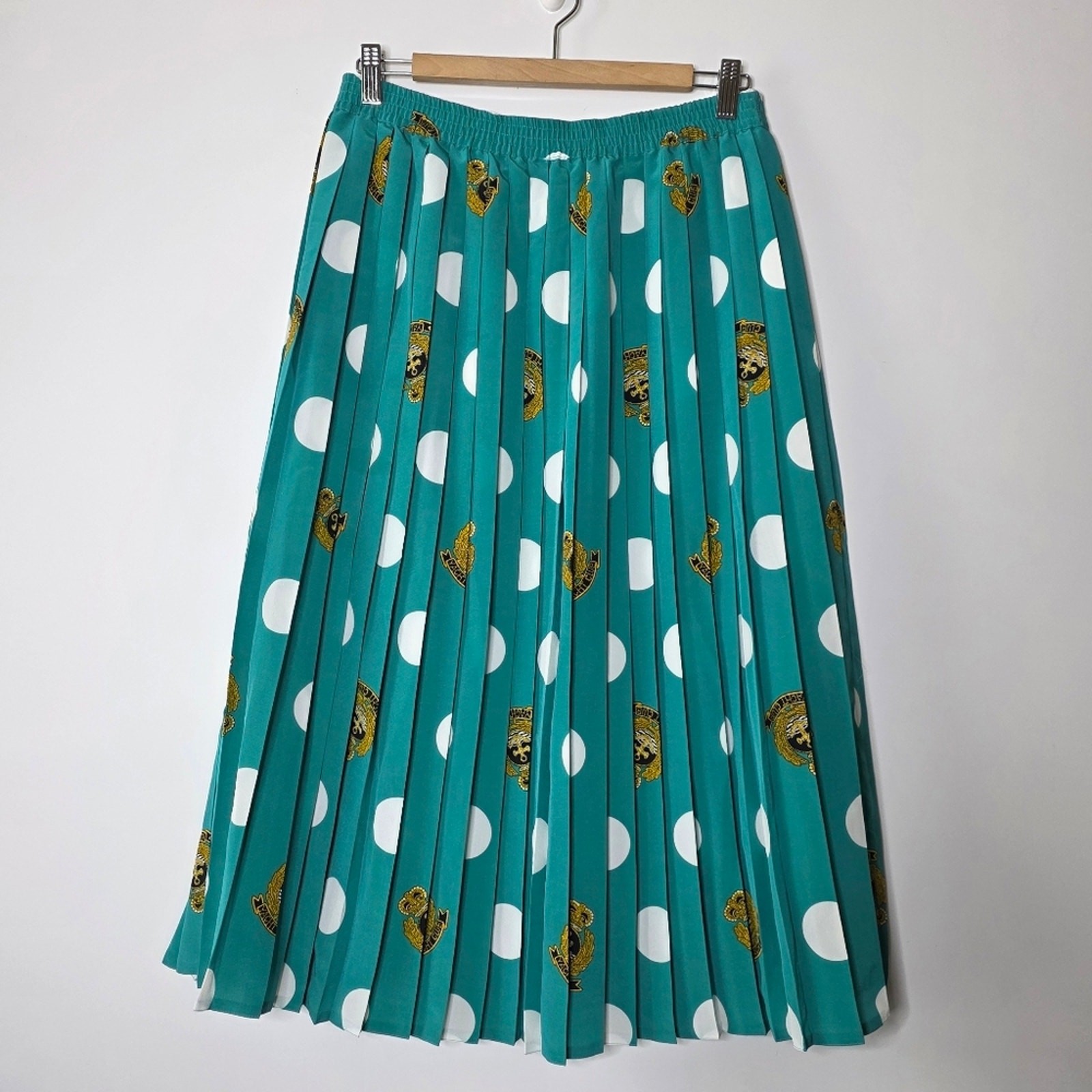 Vintage Sylbo Rocks Waist Lined Colorful yacht club crest pleated Skirt *Flawed