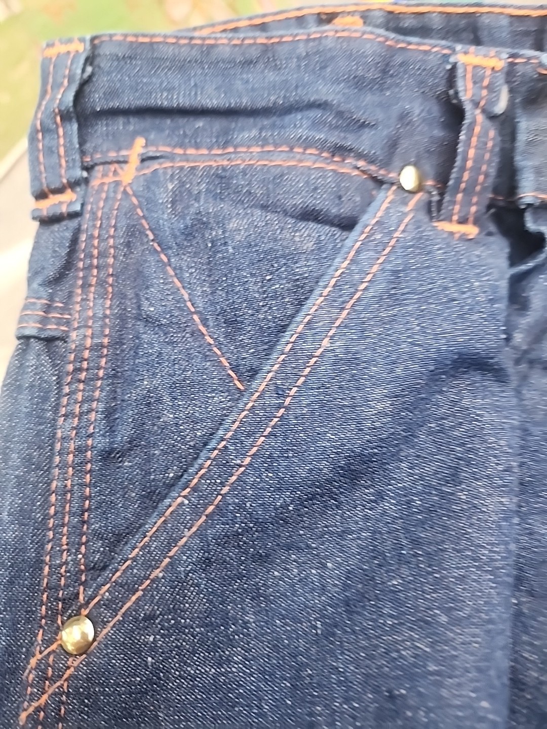 Vintage 70s Ely Denim Jeans Carpenter Dungaree Pants size 24×32 Dark Nwot