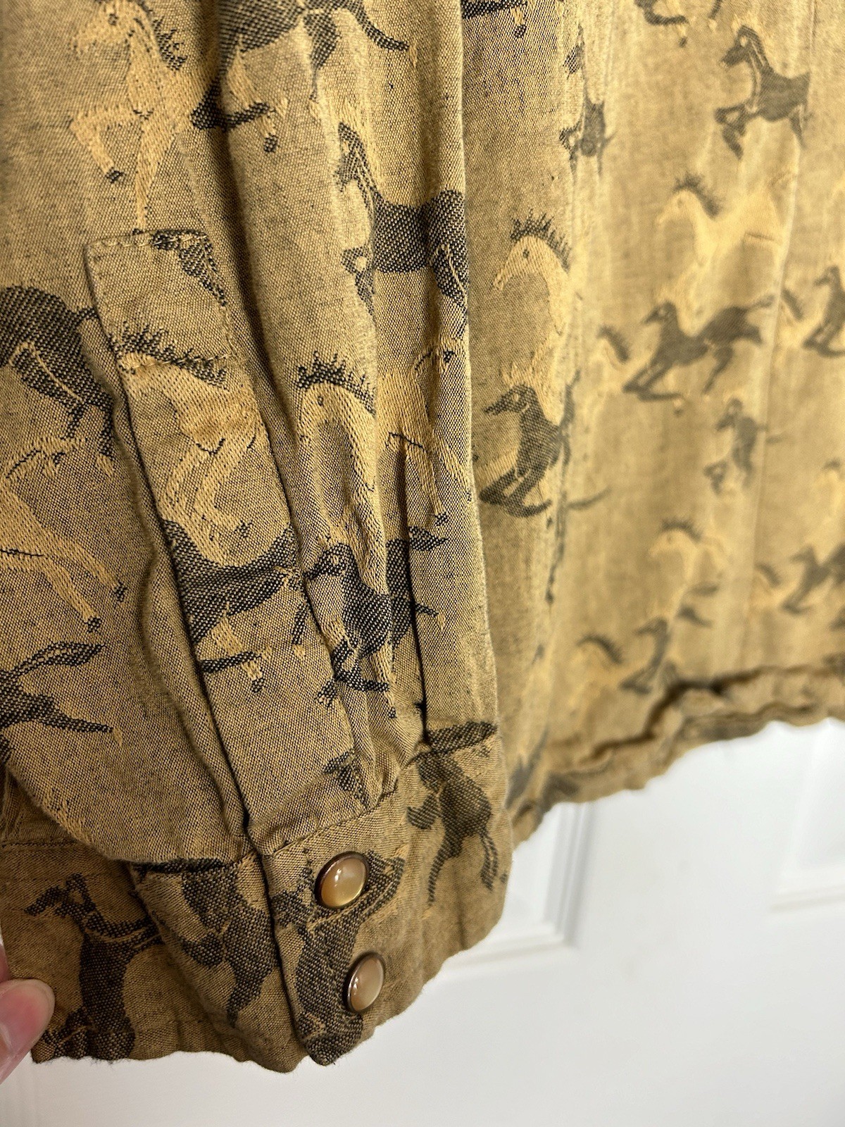 Vintage Keren Hart XXL Top Horse Pearl Snap Long Sleeve Ranch Western Shirt