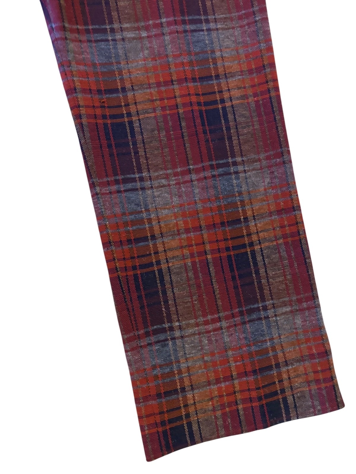 Vintage Graff Californiawear Polyester Retro Red and Blue Plaid Stretch Pants