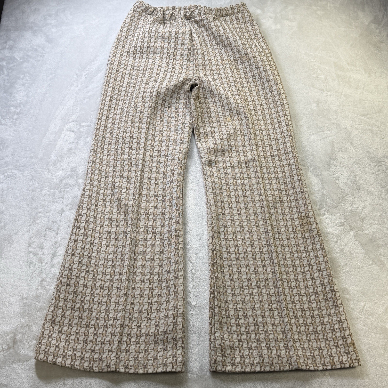 Vintage 60s 70s Brick Dual Zip Bell Bottoms Pants Glam Rock Hippie Disco 27×29