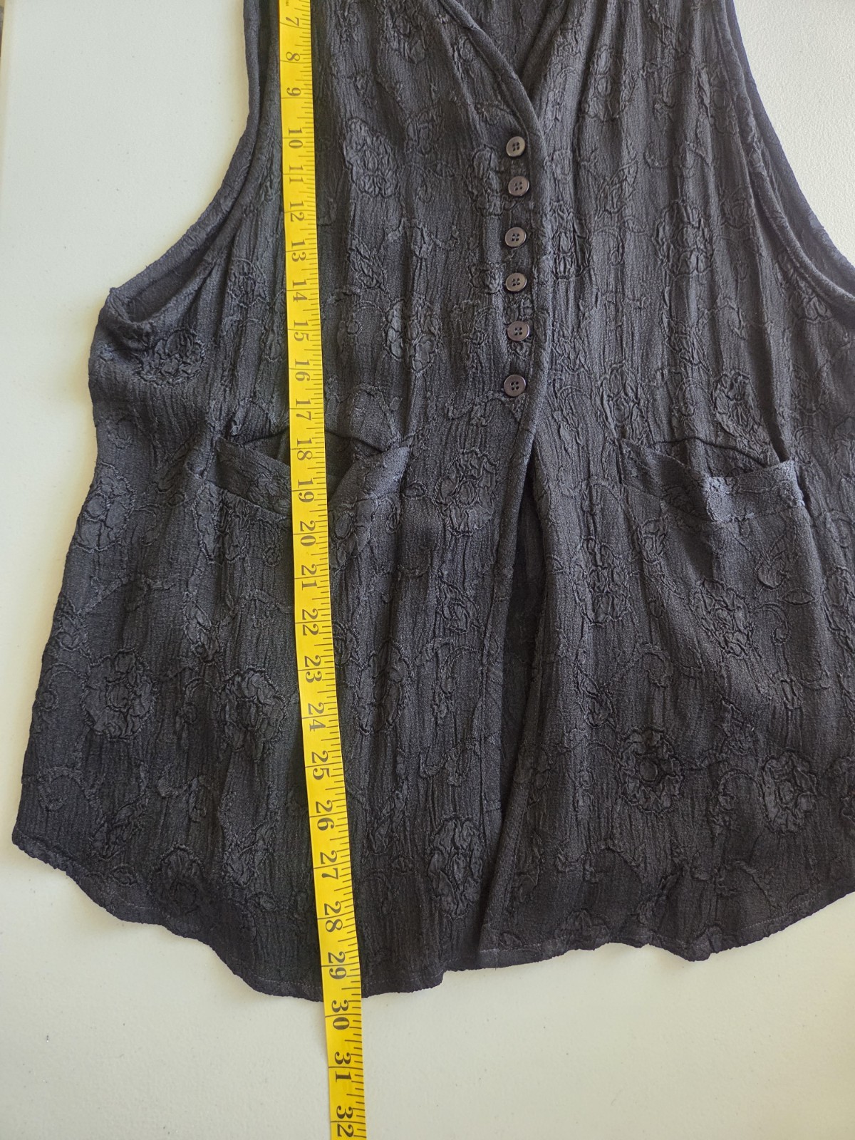Zashi Vintage Boho Tunic Vest 90s Rayon Tunic longline lagenlook Embroidered