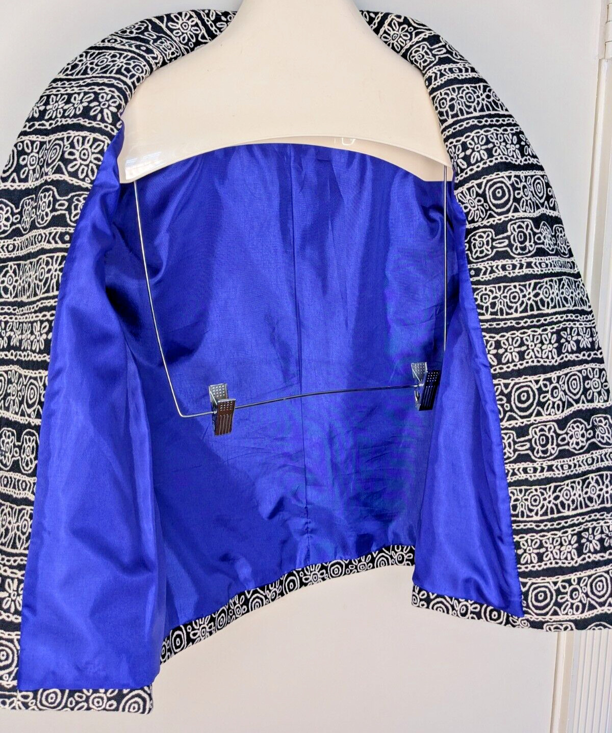 Vintage Painted Pony Medium Western Rodeo Cropped Black White Jacket Blazer