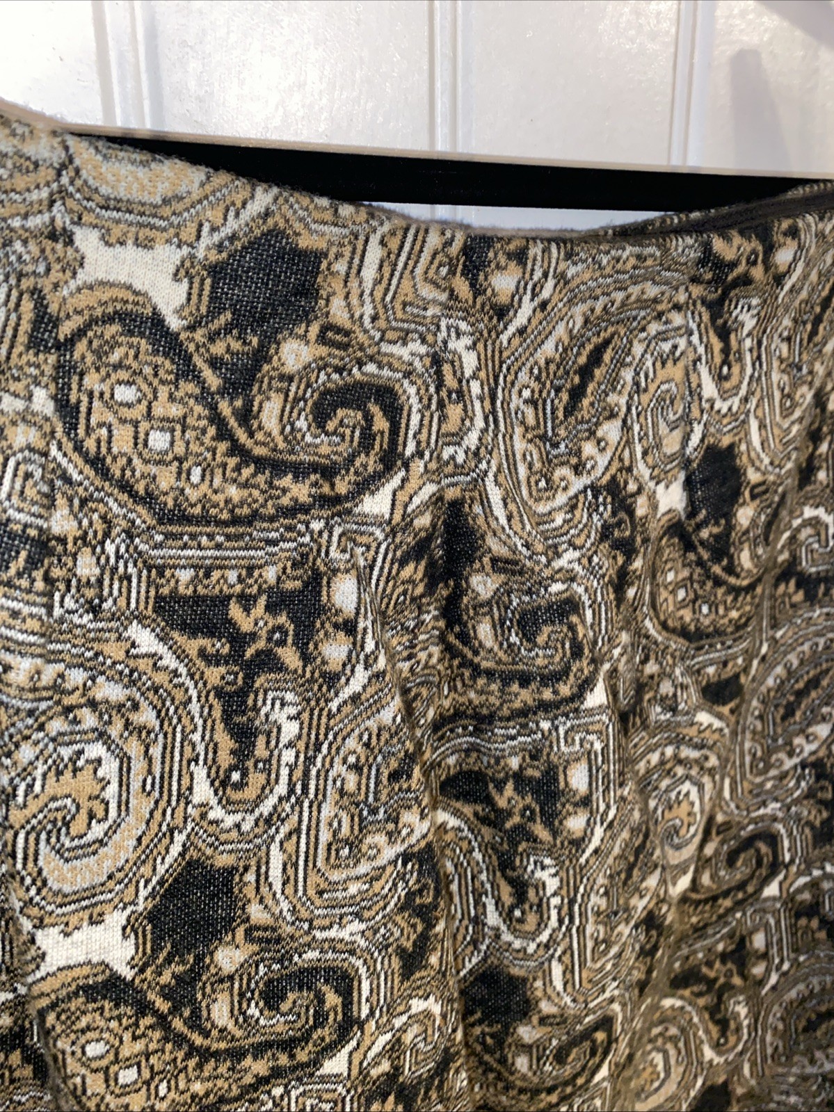 Vintage Aileen Yellow Brown And Black Paisley 2 Piece Jacket And Skirt Set