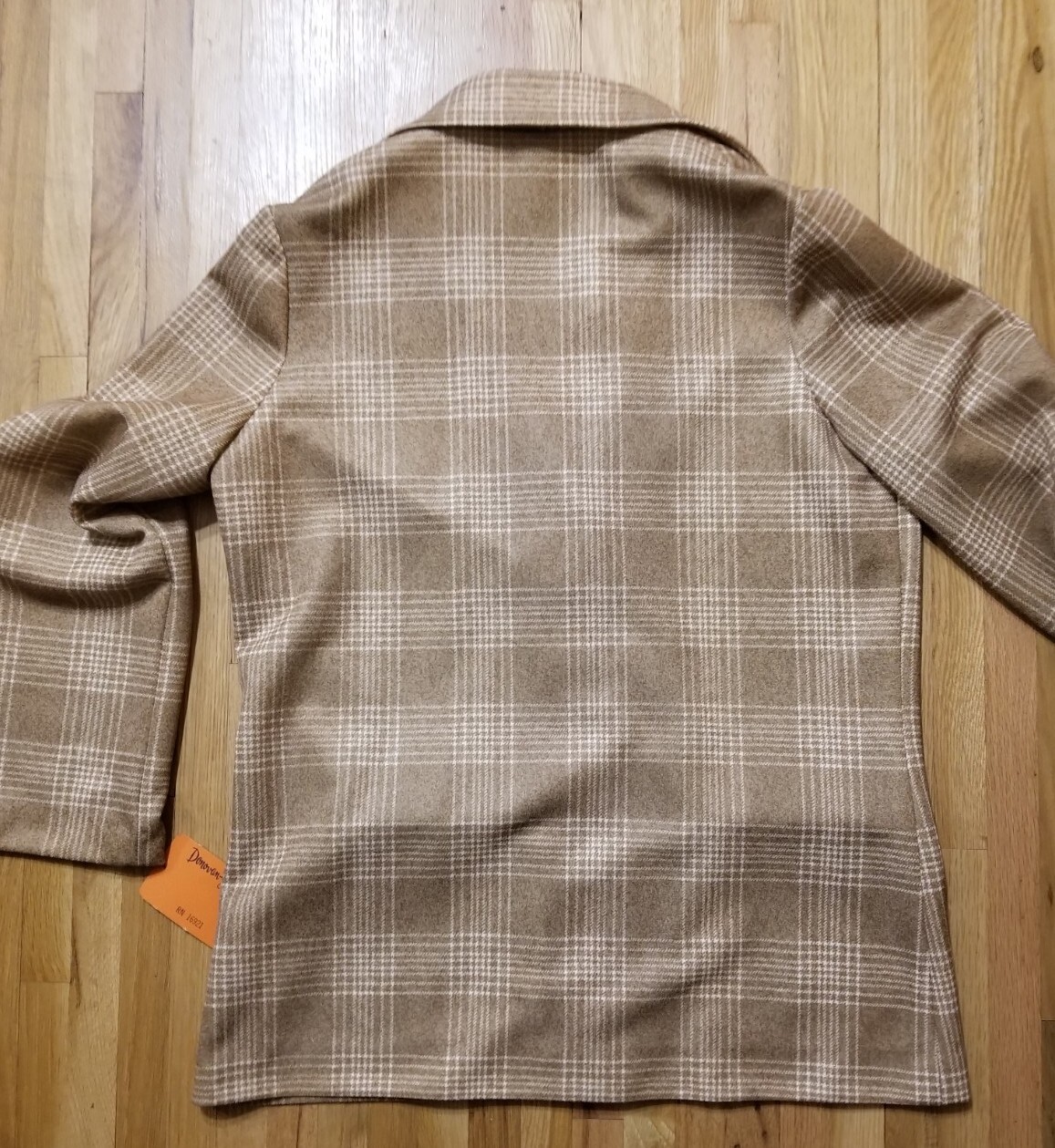 NOS Vintage 1970 Donovan Galvani Pant Suit Size 18 Womens 3 Pc Plaid Double Knit