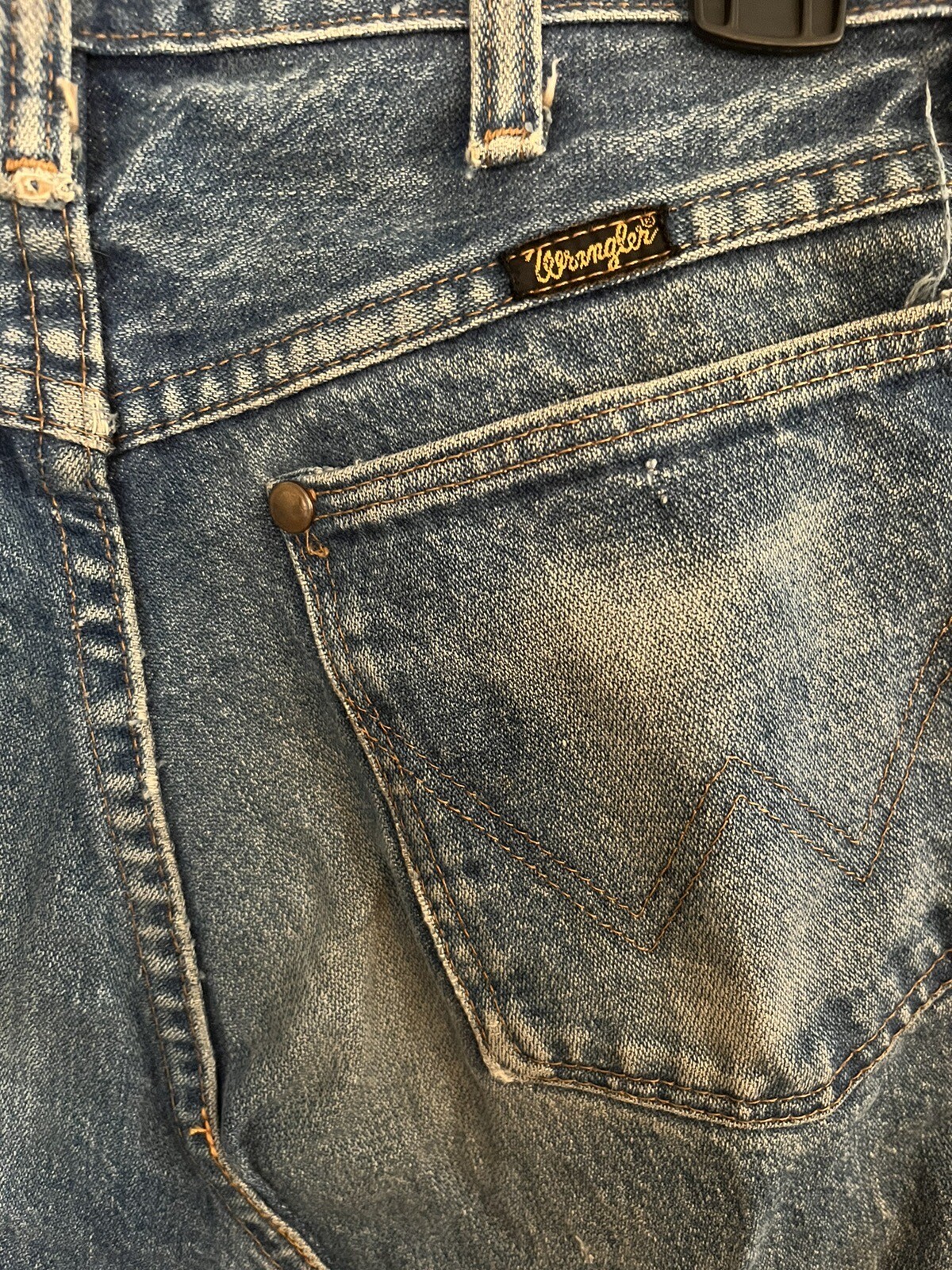 Vintage Wrangler Denim Skirt Custom Upcycled Hippy Boho 70s Style