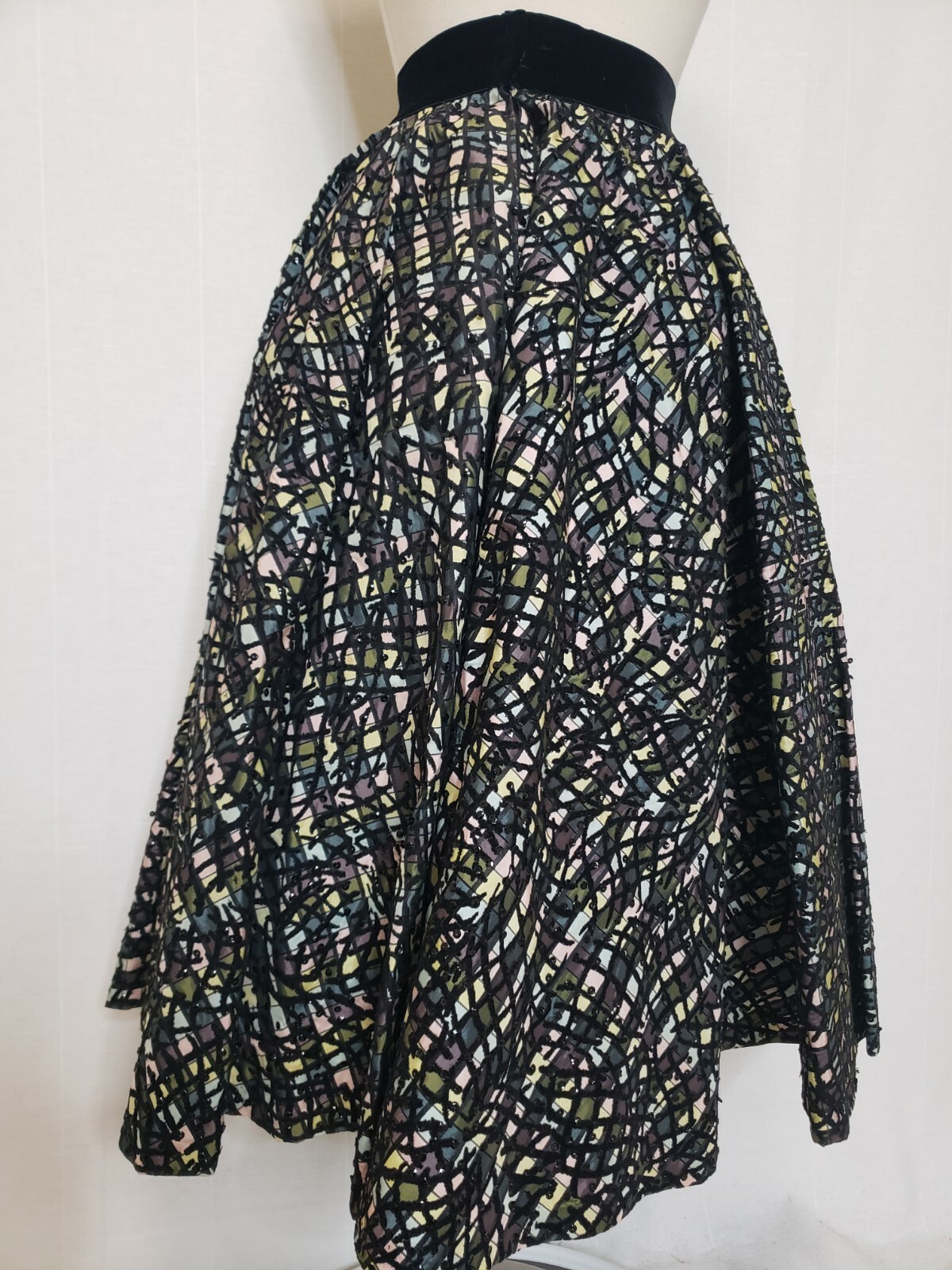 Vintage 50s Atomic Joe Davidson Originals Circle Skirt MidCentury Flocked