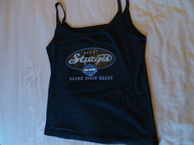 Womens Vintage Sturgis Harley Davidson spaghetti strap T- shirt Size L
