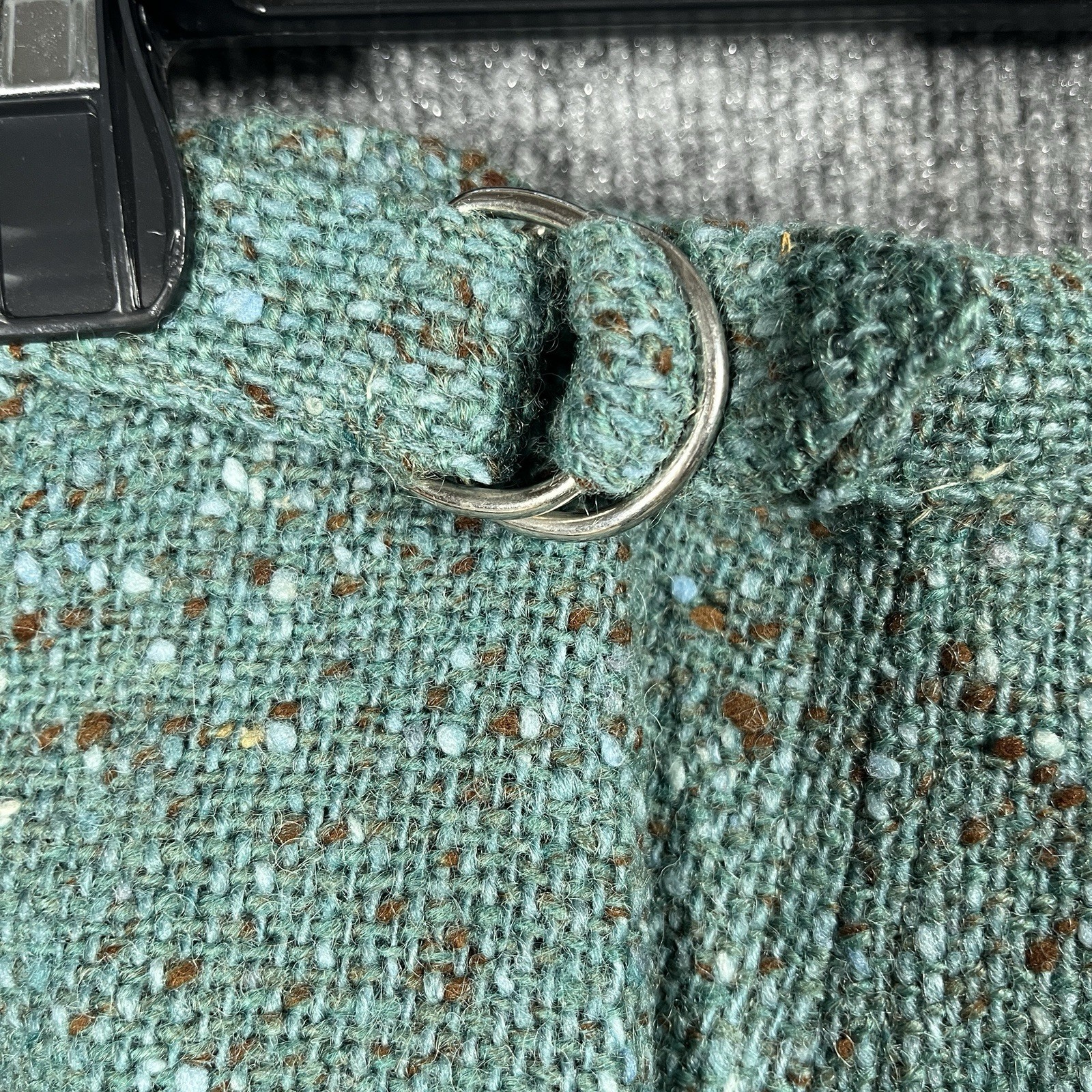 VINTAGE 60s Sloat Wool Blue Tweed Skirt Flat Cottagecore Secretary Work NY Small
