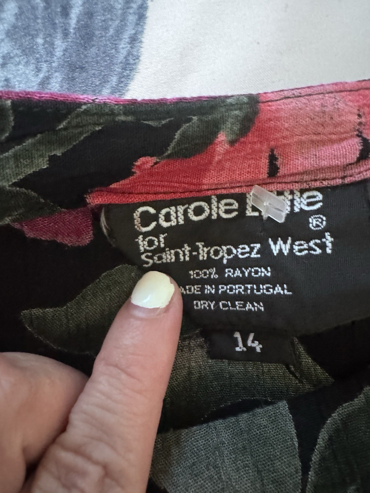 Carole Little for Saint-Tropez West purple vintage floral rayon maxi dress