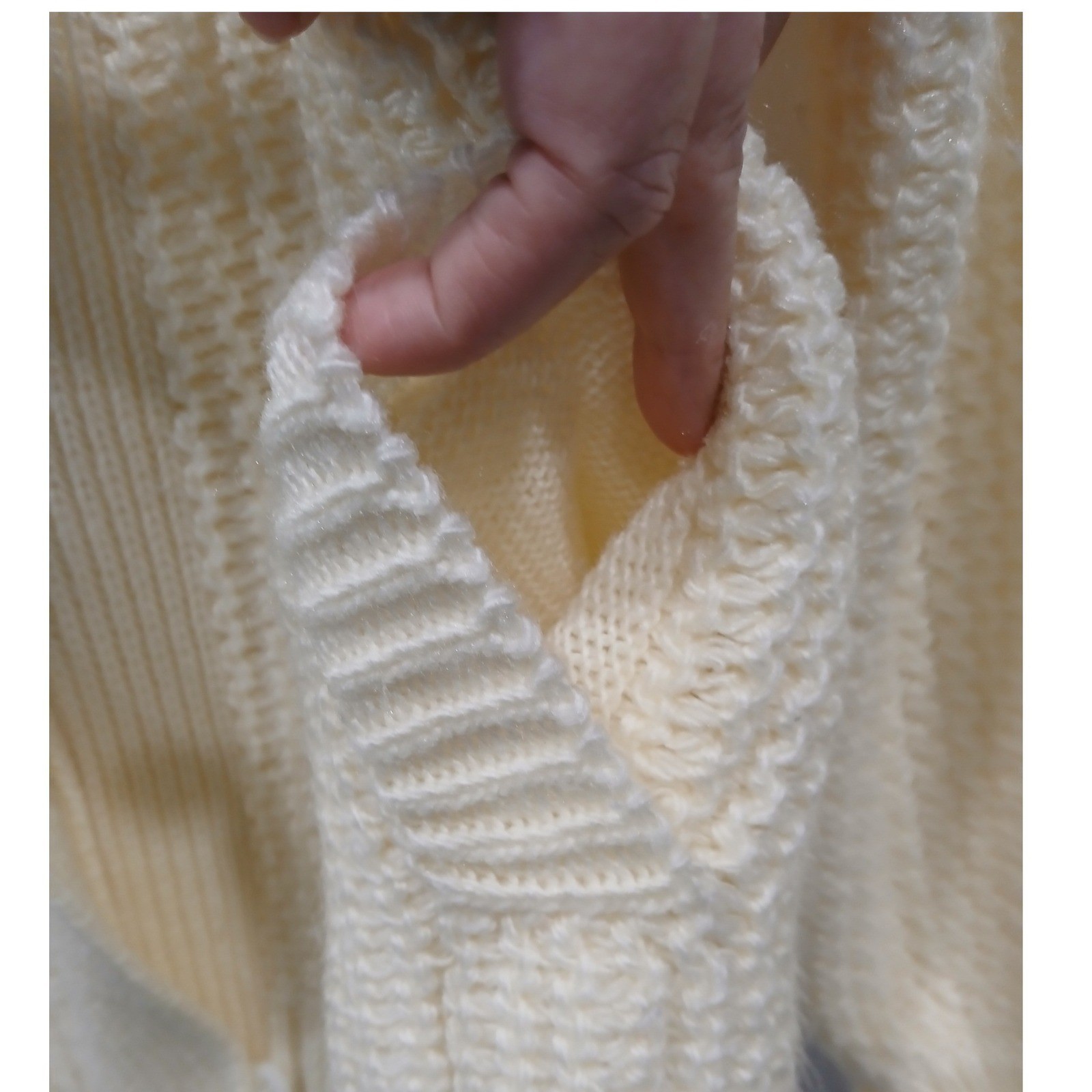 Vintage 70s Organically Grown by Arpeja Yellow Chunky Knit Cardigan Retro Boho M