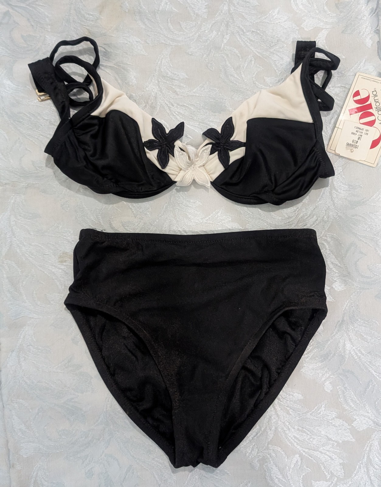 Cole Of California Bikini Vintage 80’s Rare Dead Stock B&W NWT S
