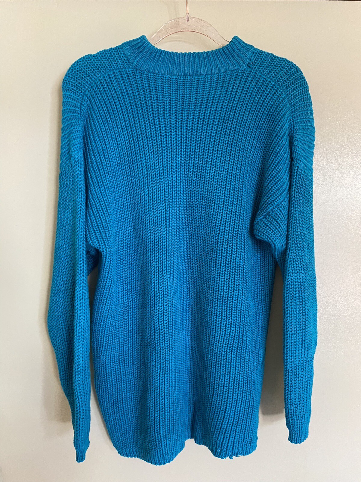Vintage 1980’s Nordstrom Rafaella Blue Chunky Knit Oversized Sweater M
