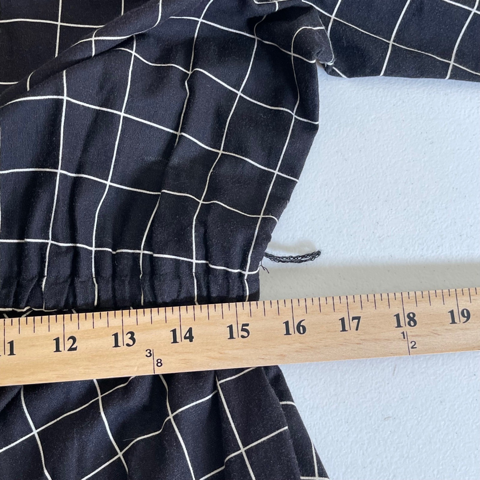 Vintage The Shirtdress Grid Midi Dress Womens 14 Black White Windowpane 70s 80s