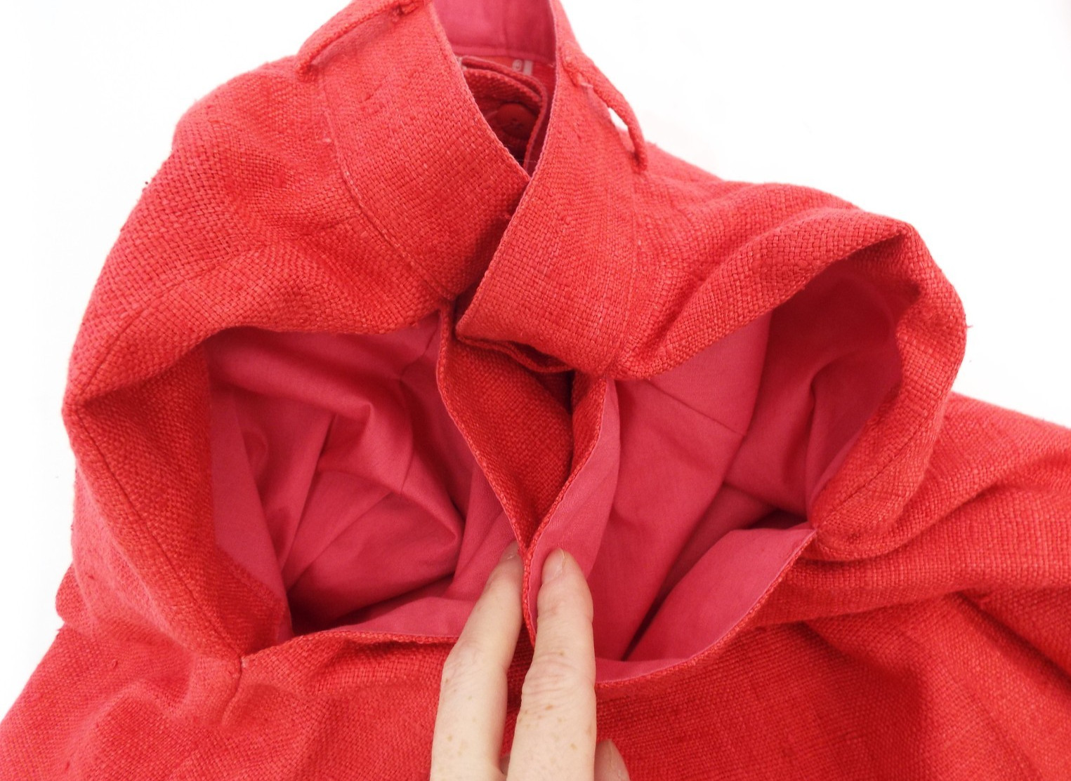 Vintage 1980s KENZO Red Silk Suit Cropped Blazer Jacket & Pleated Pants 38 Small