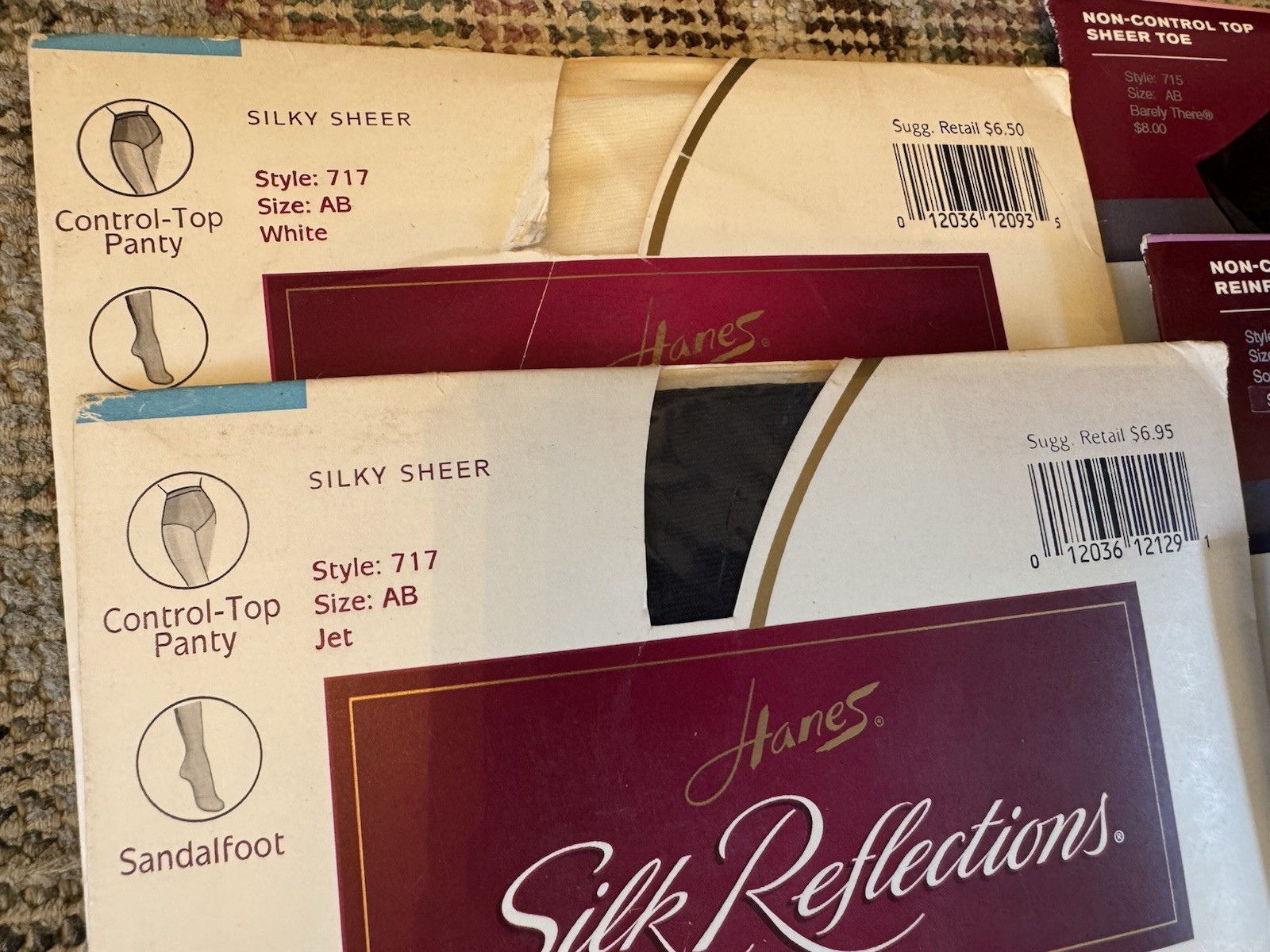 Lot 5 HANES AB Silk Reflection Pantyhose 717 715 716 Control Top taupe black wht