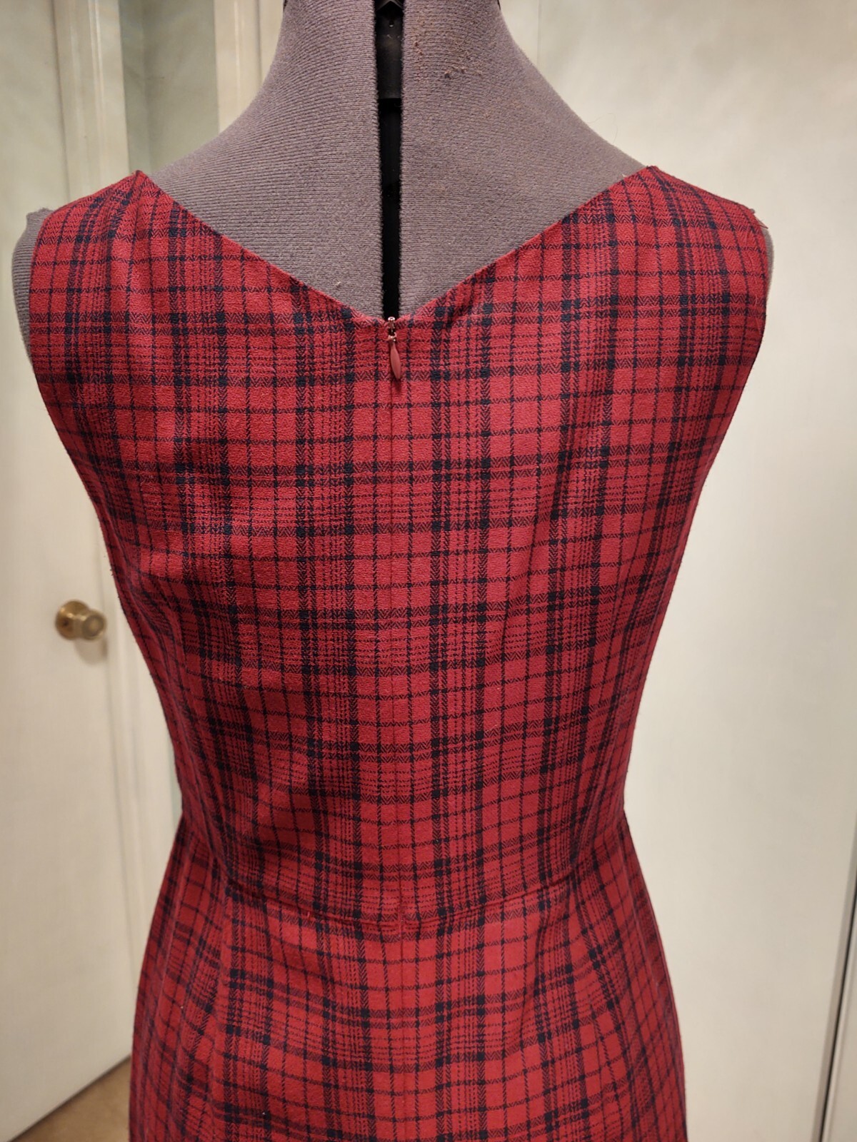 Esprit Red And Blue Plaid Dress Vintage Size 9/10